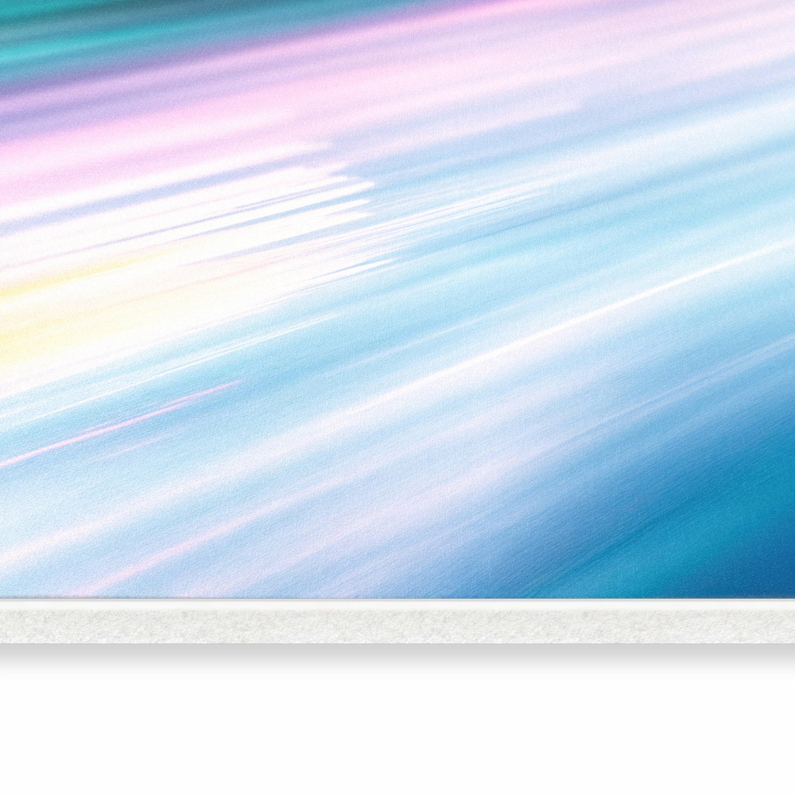 Formstabiler rutschfester Küchenläufer mit Motiv Farbiges Streifenmuster in seitlicher Ansicht