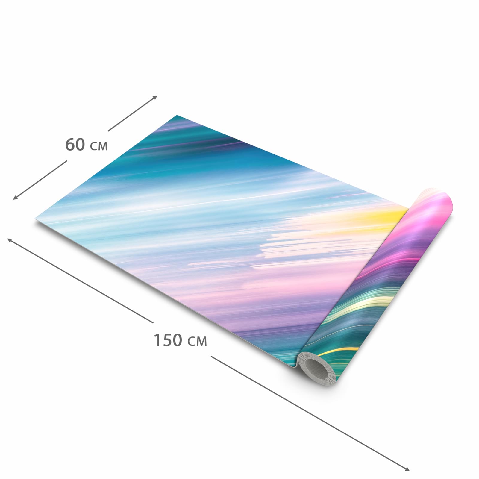 Farbbeständiger waschbarer Küchenteppich mit Motiv Farbiges Streifenmuster in der Grösse 80x300 cm