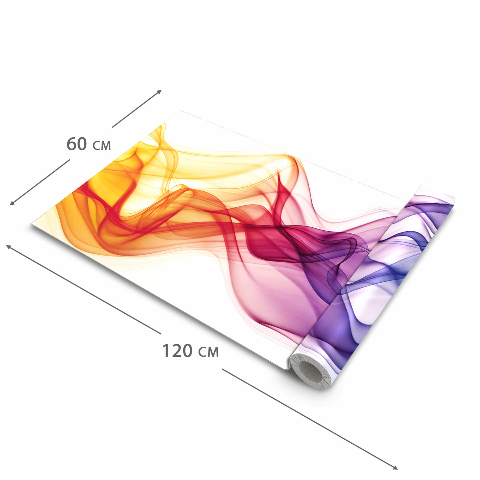 Pflegeleichter dünner Küchenteppich mit Motiv Wellen von Farbige in der Grösse 80x300 cm