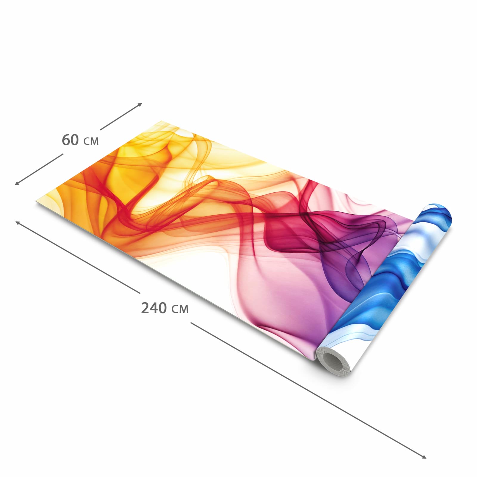 Waschbarer Teppich fürs Esszimmer mit Motiv Wellen von Farbige in der Größe 80x300 cm