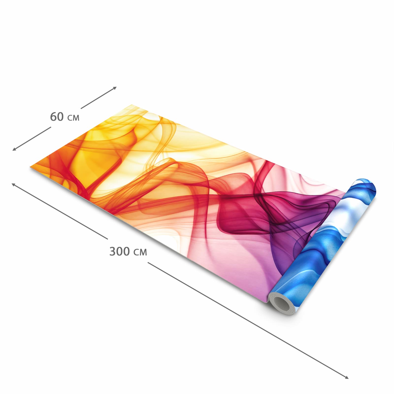 Hygienischer rutschfester Küchenteppich mit Motiv Wellen von Farbige in der Grösse 80x300 cm