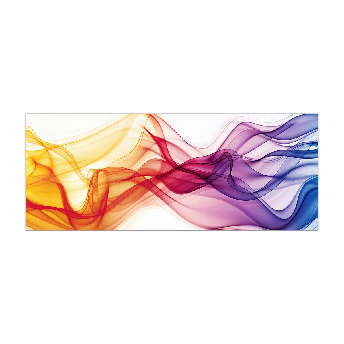 Küchenrückwand aus Glas Bunte Rauchwellen im Hochformat, Motiv bildfüllend von vorn