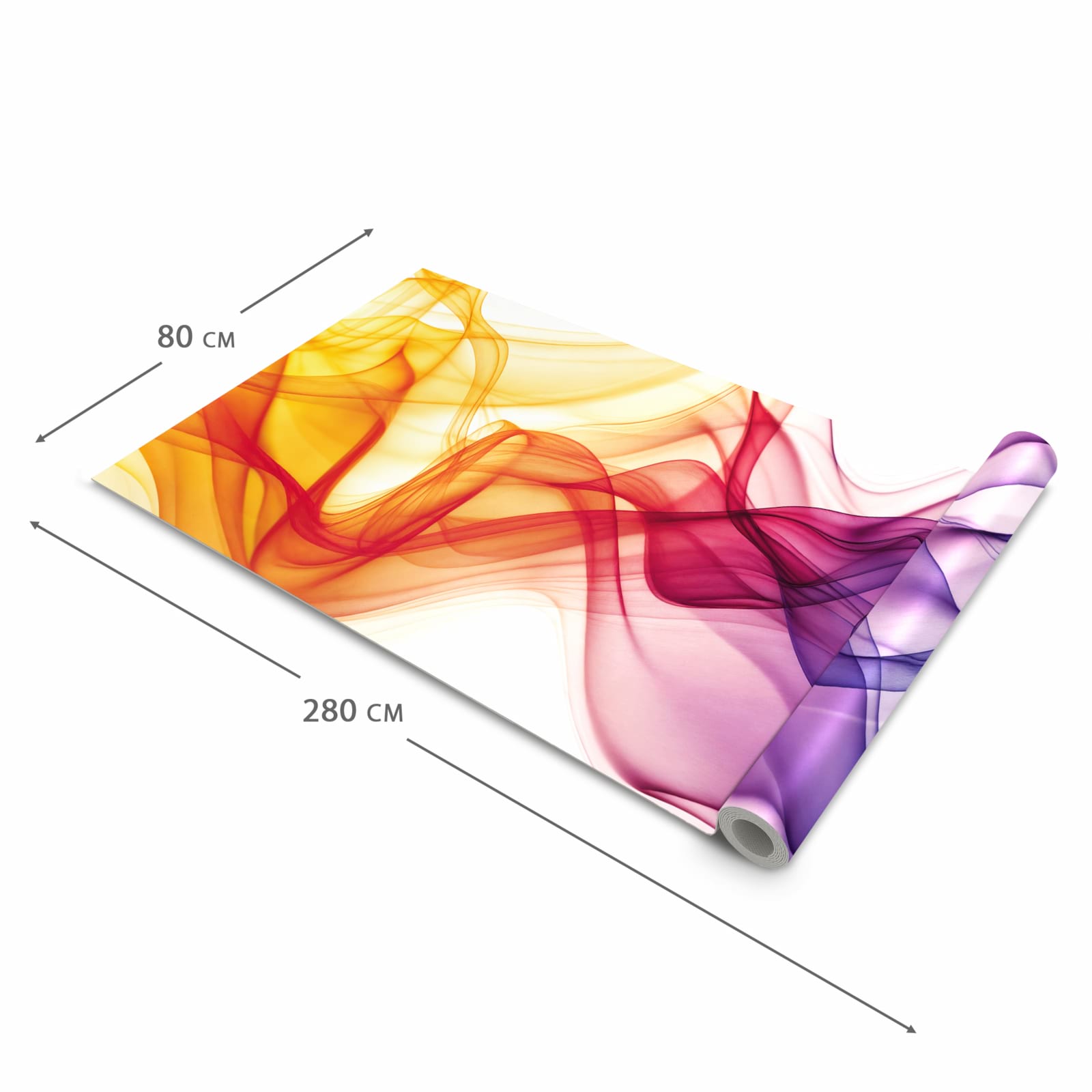 Rutschfester waschbarer Küchenteppich mit Motiv Wellen von Farbige in der Grösse 80x300 cm
