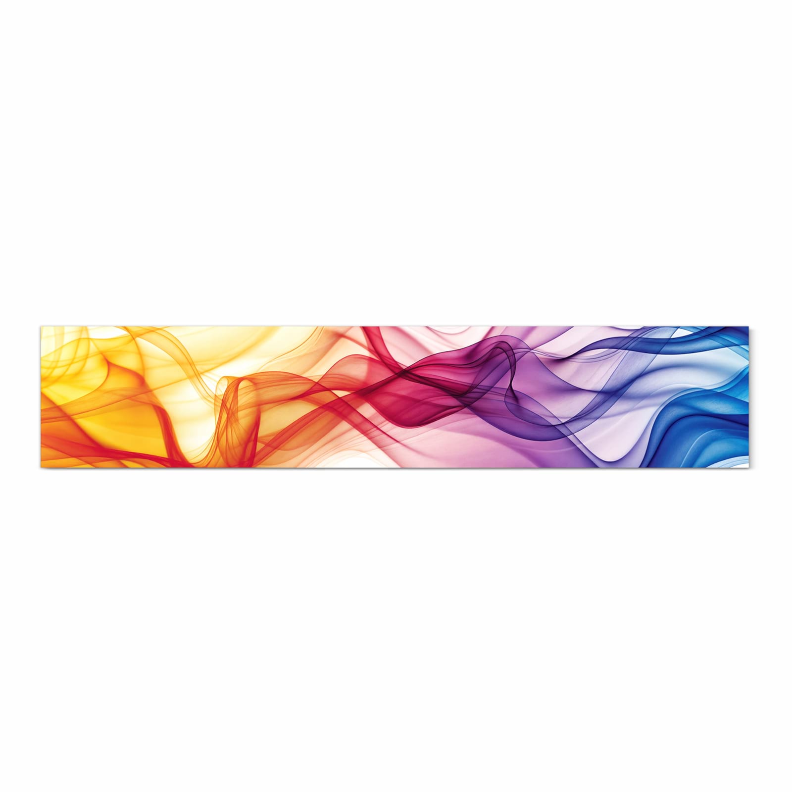 Zeitsparender Bodenläufer Teppich mit Motiv Wellen von Farbige in Frontansicht