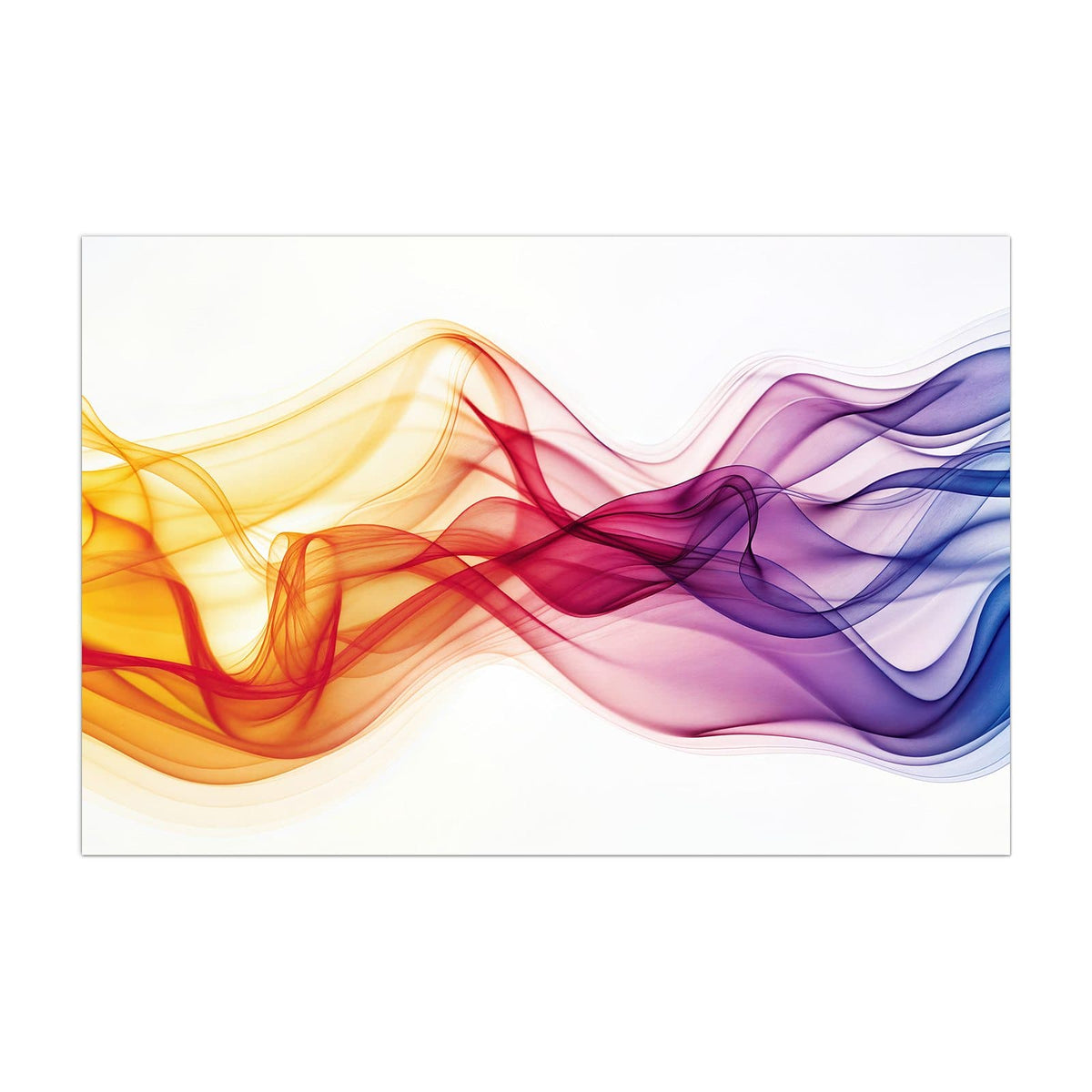Küchenrückwand aus Glas Bunte Rauchwellen im Hochformat, Motiv bildfüllend von vorn