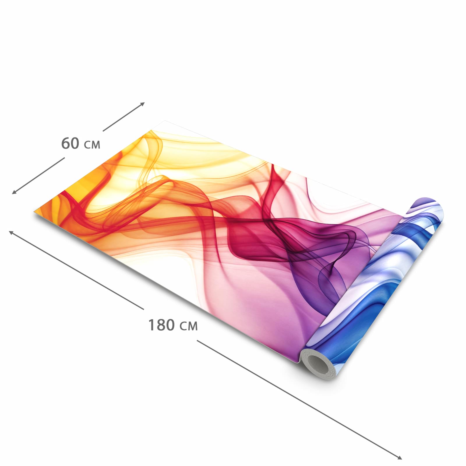Rutschfester dünner Küchenteppich mit Motiv Wellen von Farbige in der Größe 80x300 cm