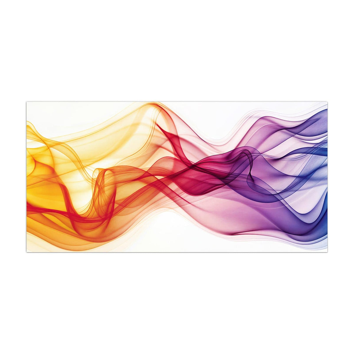 Küchenrückwand aus Glas Bunte Rauchwellen im Hochformat, Motiv bildfüllend von vorn