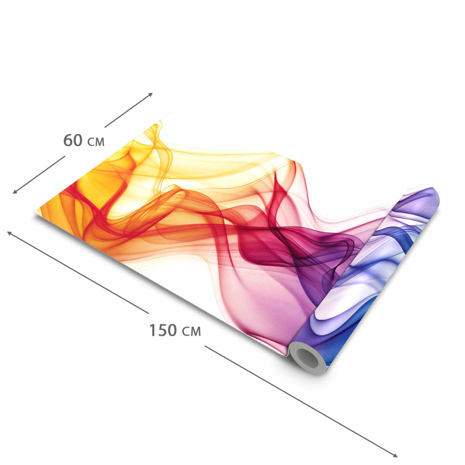 Komfortabler rutschfester Teppich mit Motiv Wellen von Farbige in der Grösse 80x300 cm