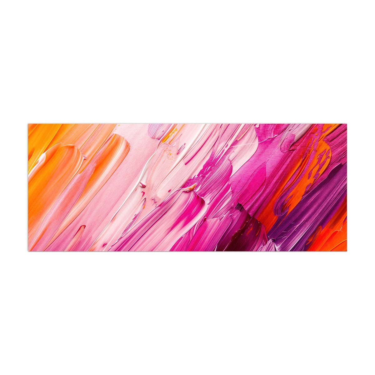 Küchenrückwand aus Glas Rosa Pinselstriche im Hochformat, Motiv bildfüllend von vorn