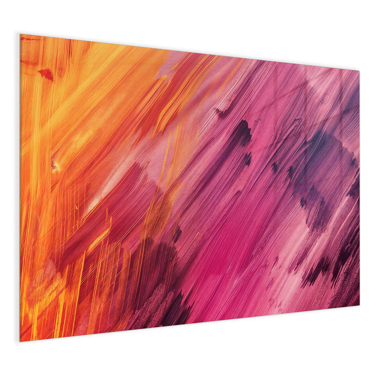4 mm Glas statt lackiertem Blech – Glas Magnettafel - Diagonale Farbstriche