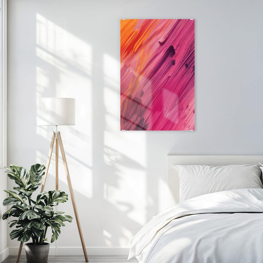 Maße Wandbild - Diagonale Farbstriche - Hochformat