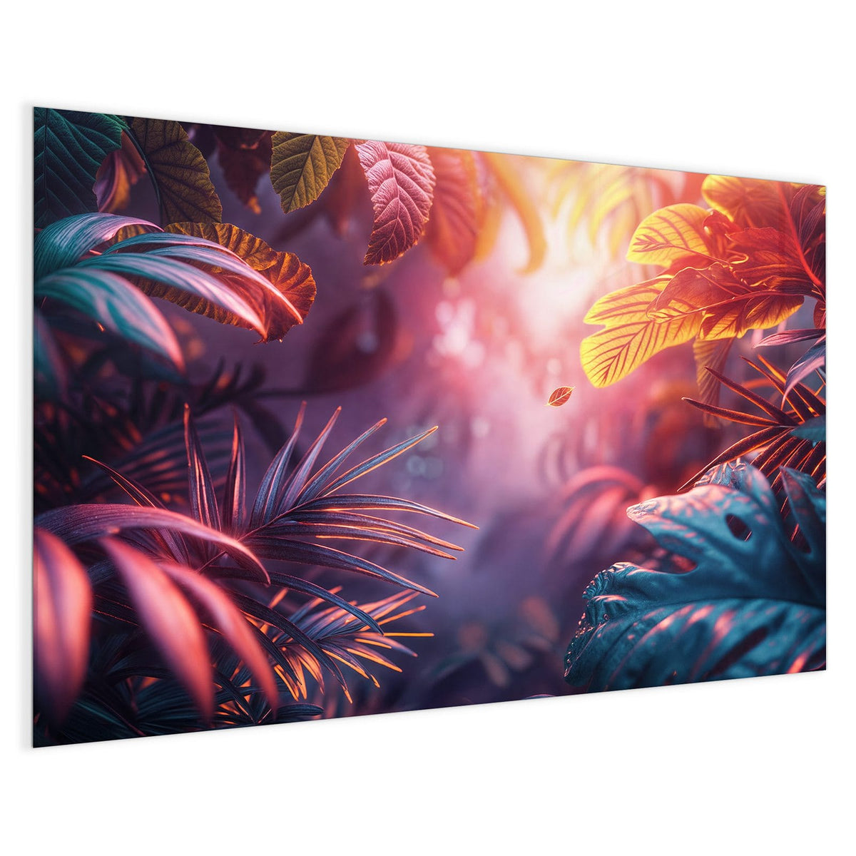 4 mm Glas statt lackiertem Blech – Magnettafel - Dschungel im Neonlicht