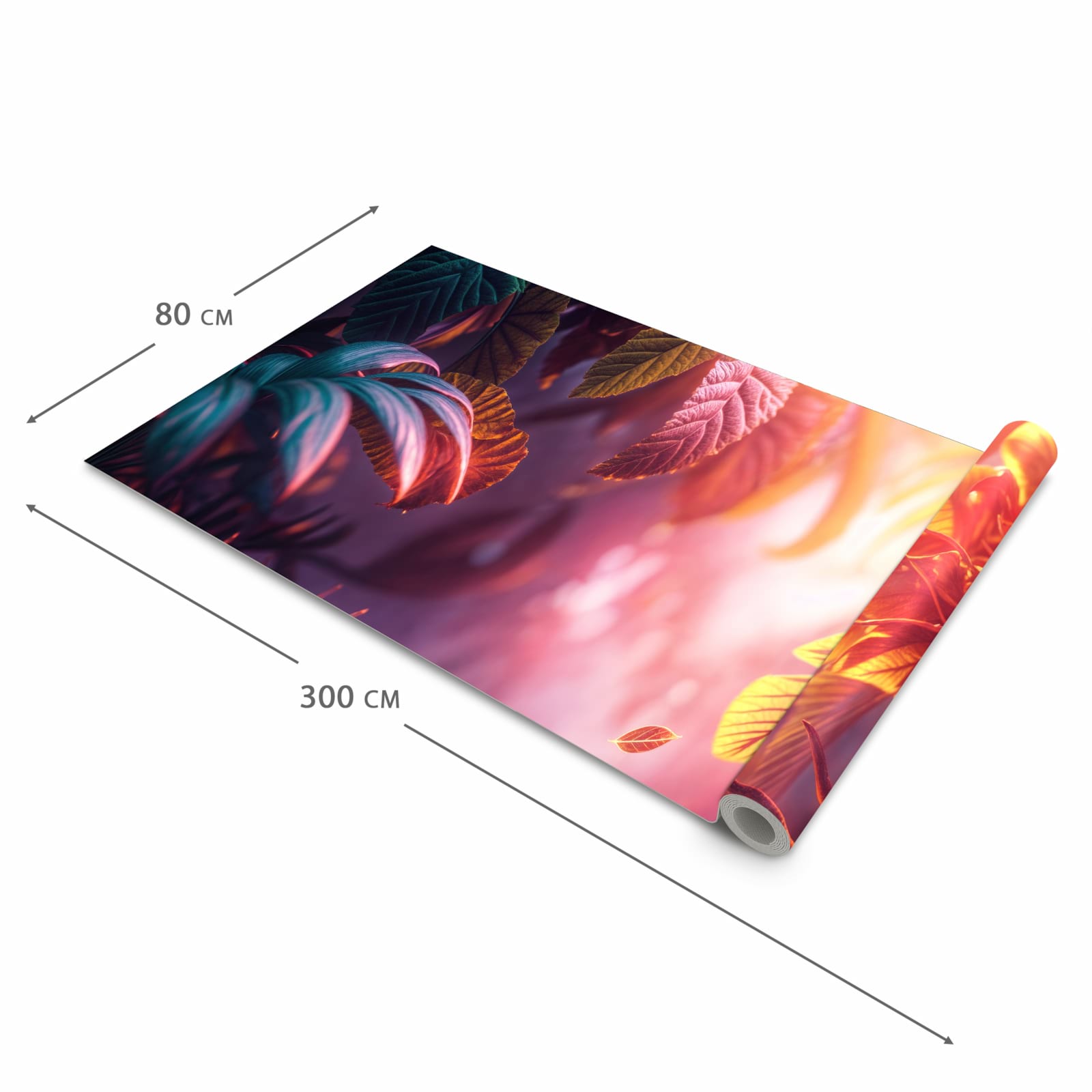 Flacher rutschfester Küchenläufer mit Motiv Lichtdurchfluteter Dschungel in der Grösse 80x280 cm