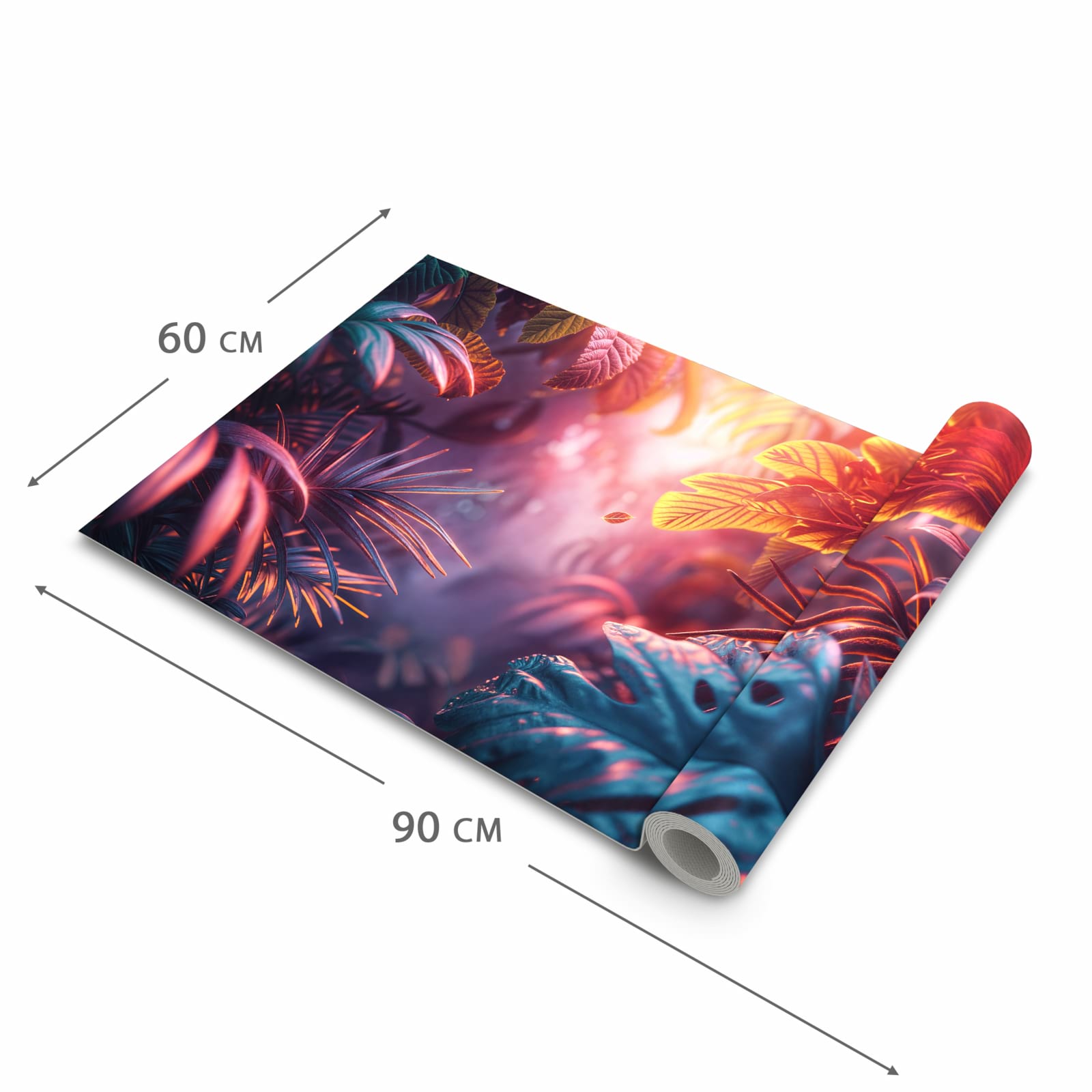 Fleckenresistenter rutschfester Küchenläufer mit Motiv Lichtdurchfluteter Dschungel in der Größe 80x280 cm