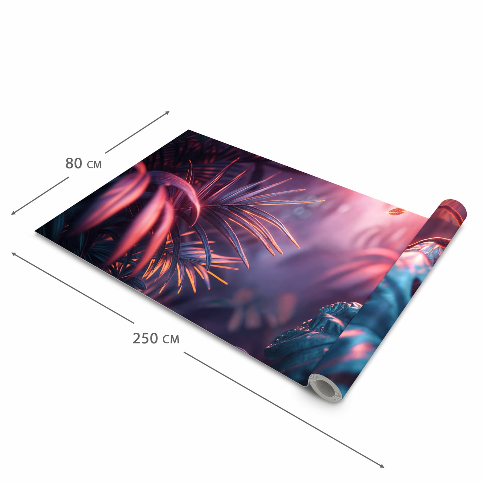 Geruchsneutraler rutschfester Küchenläufer mit Motiv Lichtdurchfluteter Dschungel in der Grösse 80x280 cm