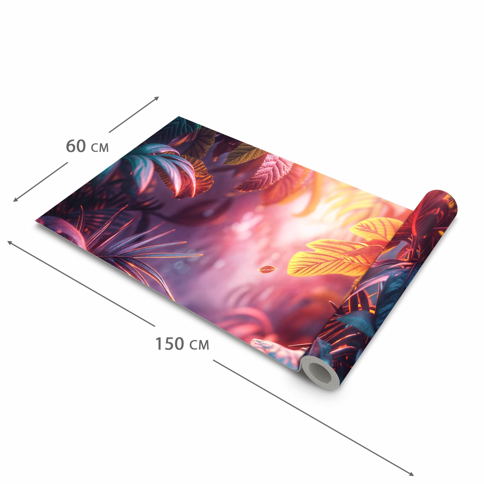 Geräuschdämpfender rutschfester Küchenteppich mit Motiv Lichtdurchfluteter Dschungel in der Grösse 80x280 cm