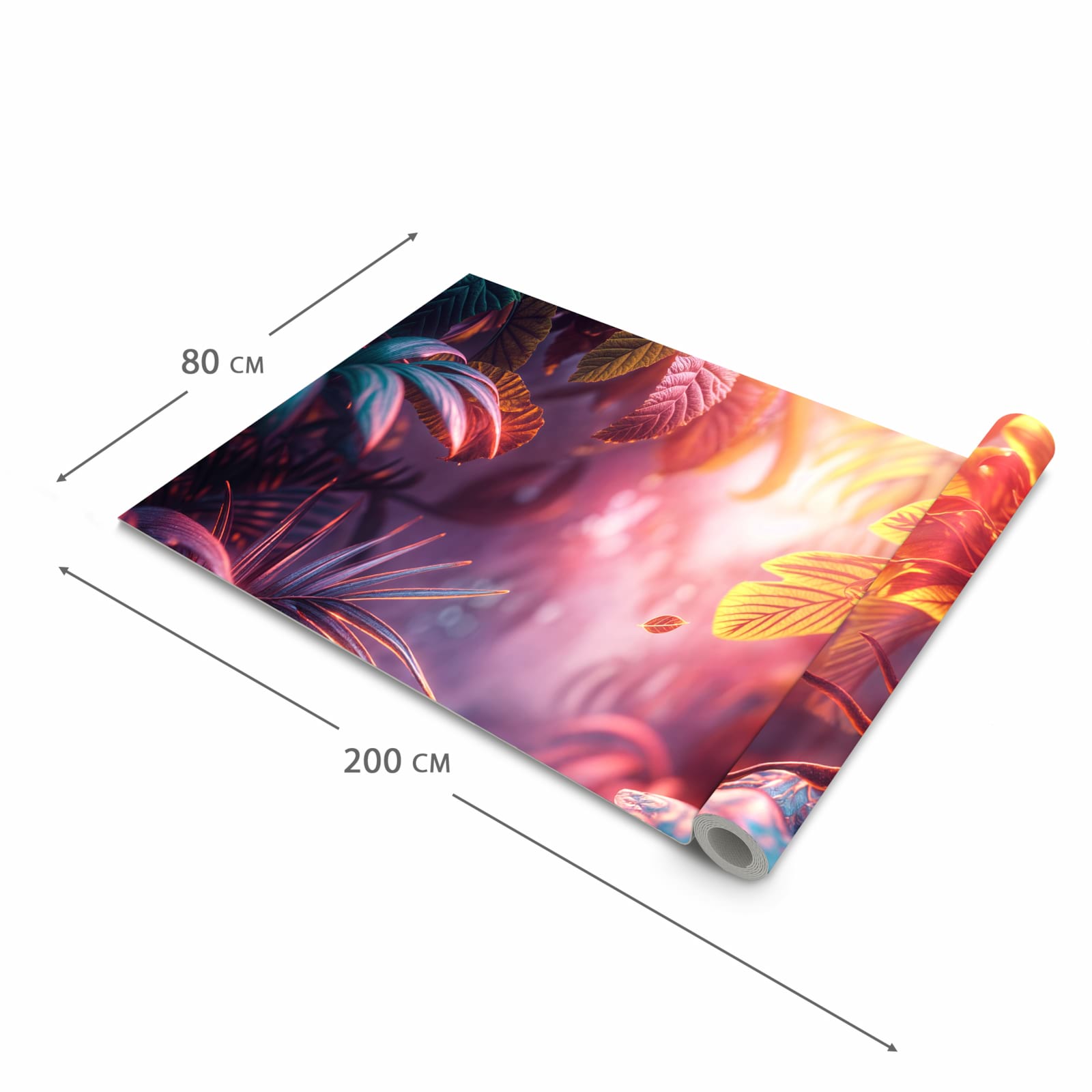 Schmutzabweisender rutschfester Küchenläufer mit Motiv Lichtdurchfluteter Dschungel in der Größe 80x280 cm