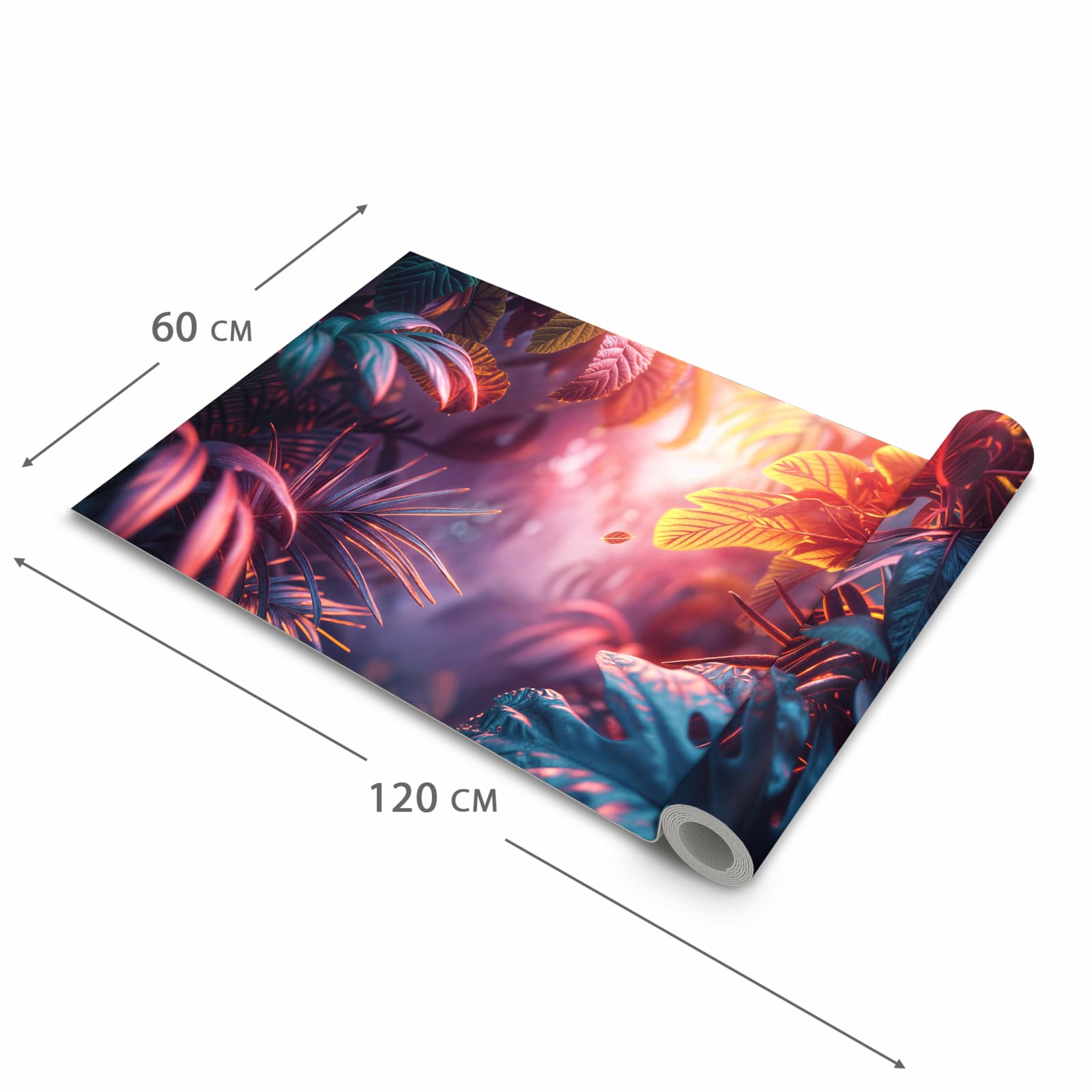 Zeitsparender großer Küchenteppich mit Motiv Lichtdurchfluteter Dschungel in der Größe 80x280 cm