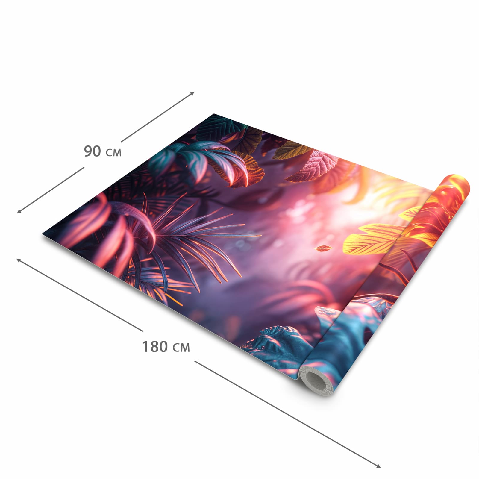 Pflegeleichter moderner Küchenläufer mit Motiv Lichtdurchfluteter Dschungel in der Größe 80x280 cm