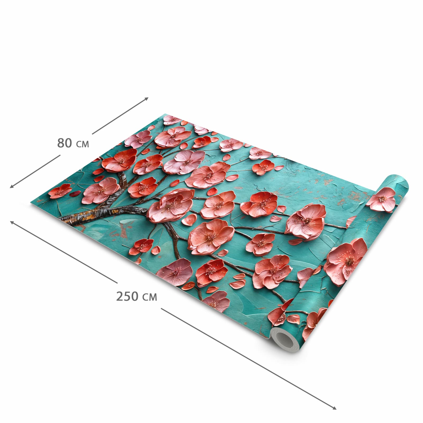 Organisierender Küchenläufer mit Motiv Blütenbaum Kunst in der Grösse 80x250 cm