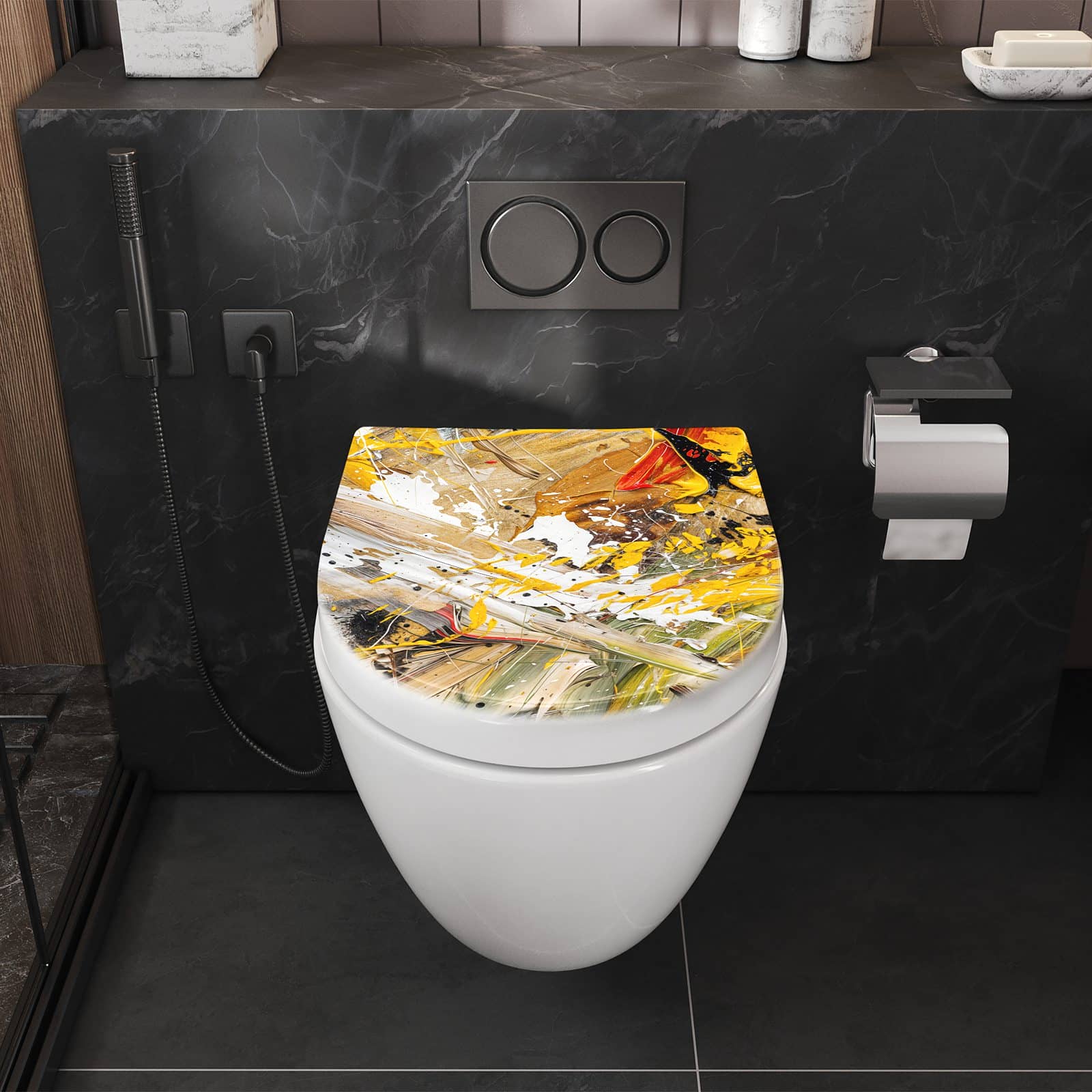 WC-Sitz mit Absenkautomatik Abstrakte Malerei