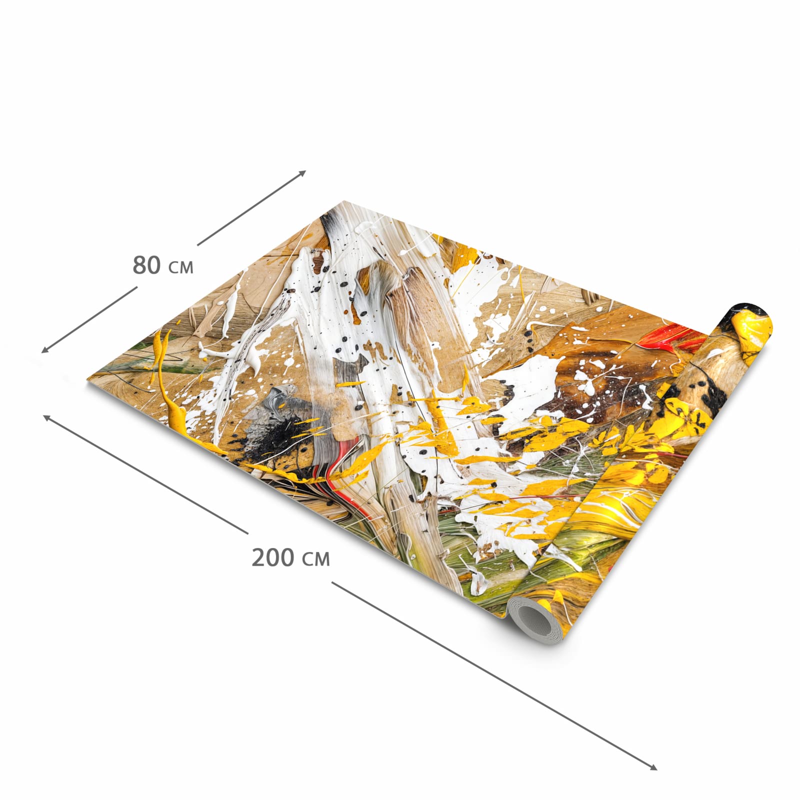 Langlebiger waschbarer Küchenläufer mit Motiv Abstrakte Malerei in der Größe 80x250 cm