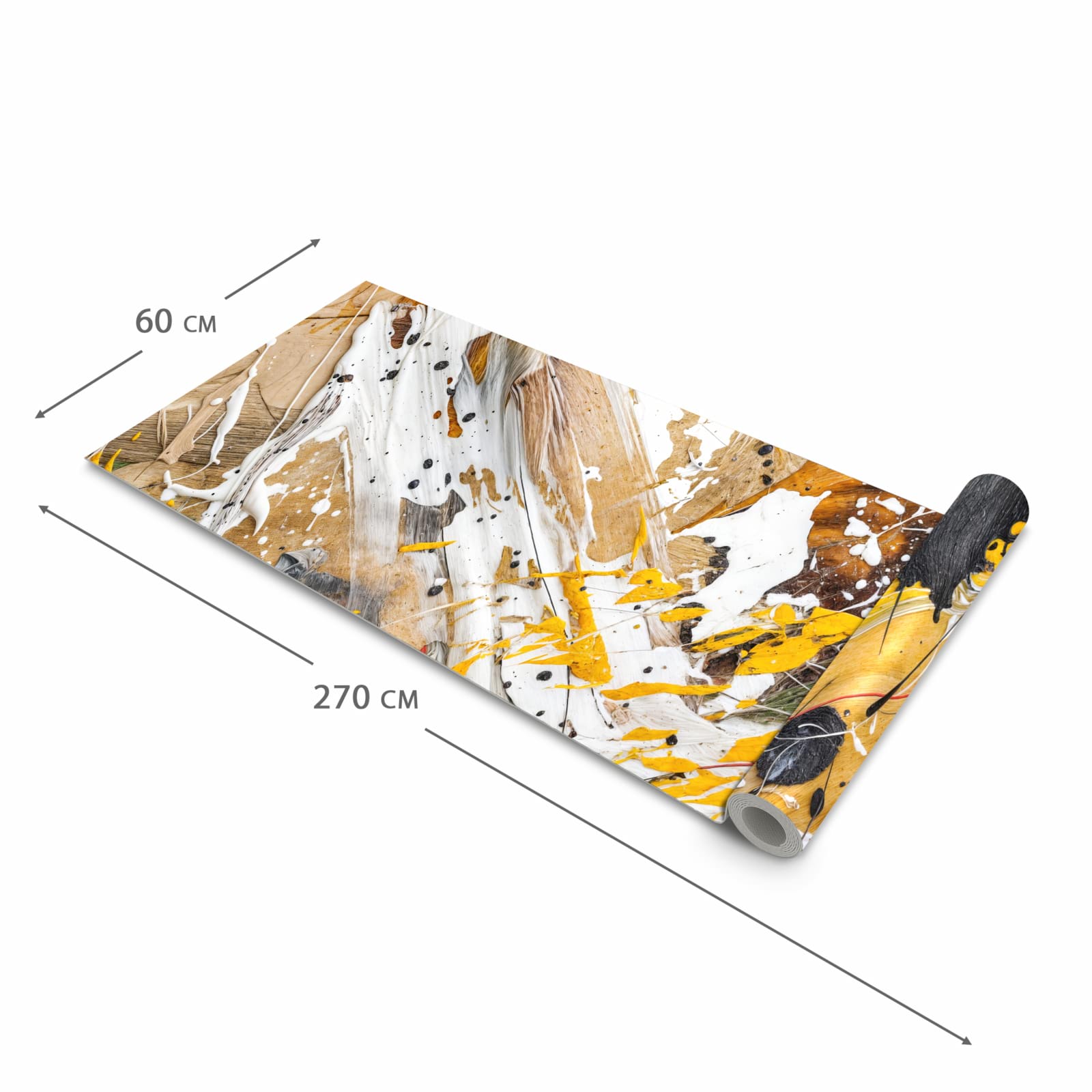 Fleckenresistenter Küchenläufer mit Motiv Abstrakte Malerei in der Grösse 80x250 cm
