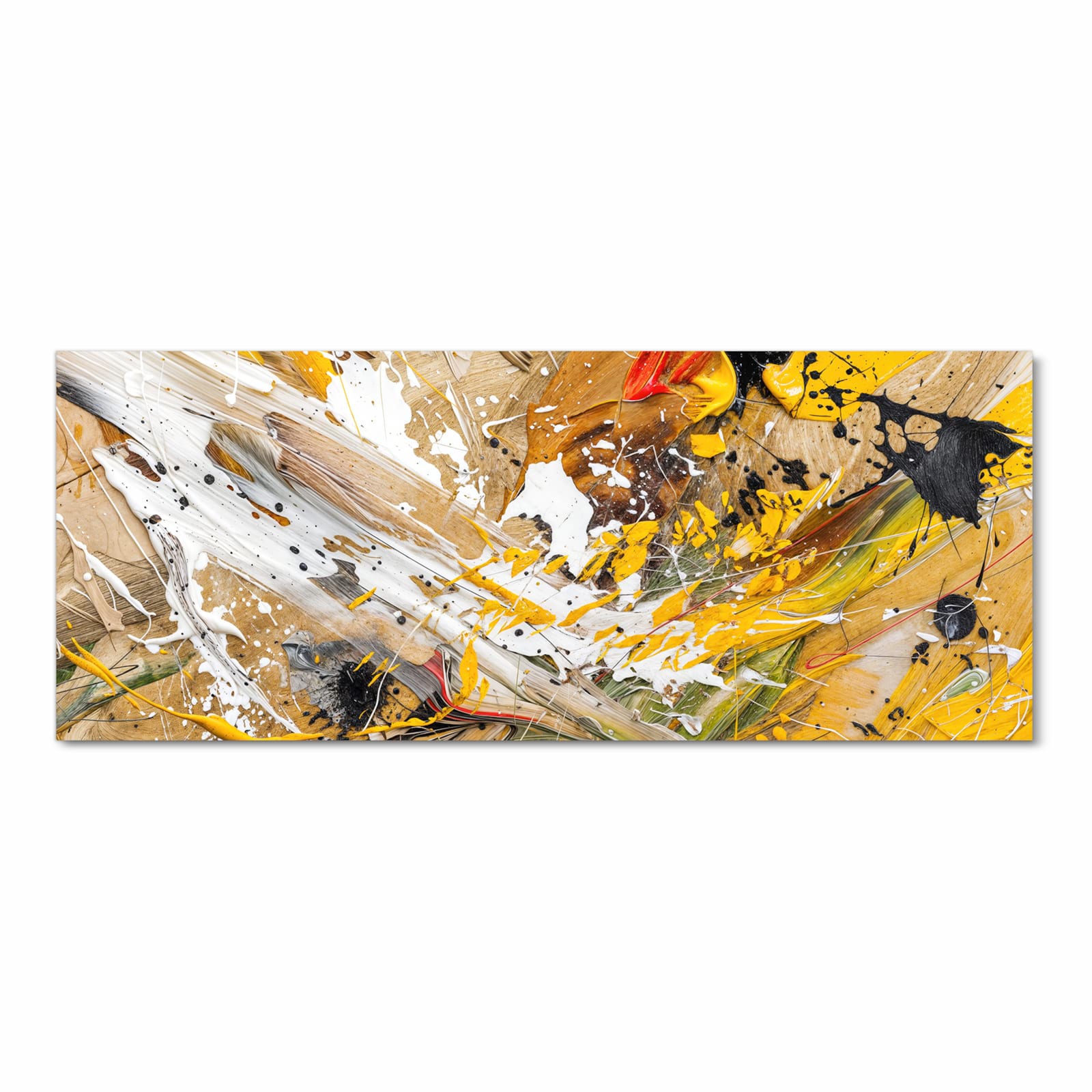 Farbbeständiger dünner Küchenteppich mit Motiv Abstrakte Malerei in Frontansicht, waschbar