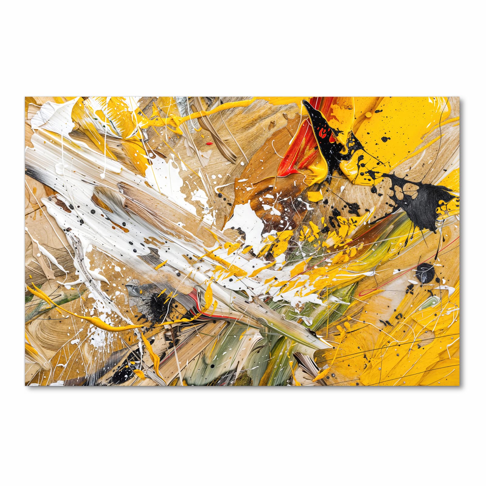 Abriebfester Bodenläufer Teppich mit Motiv Abstrakte Malerei in Frontansicht