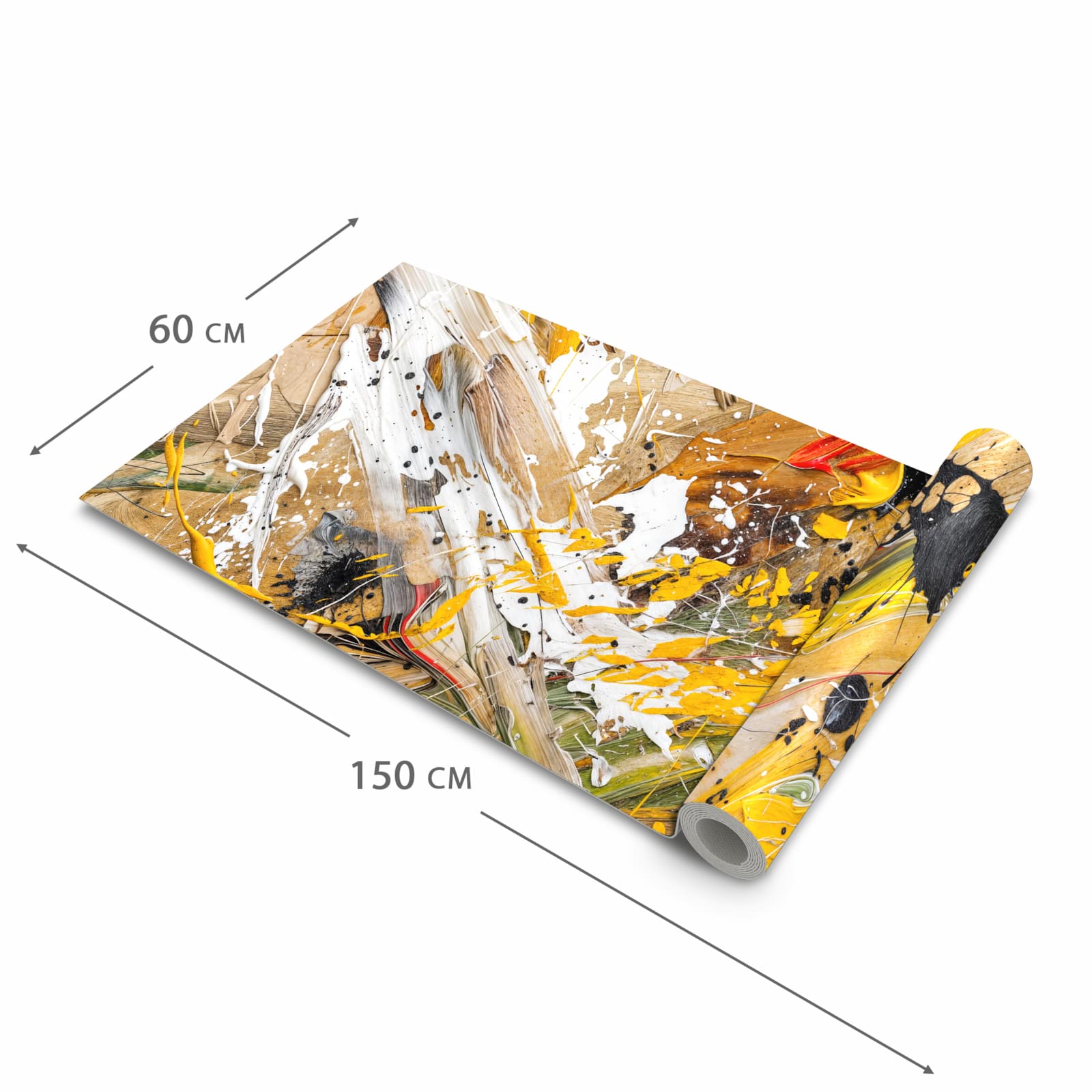 UV-beständiger Küchenvorleger mit Motiv Abstrakte Malerei in der Größe 80x250 cm