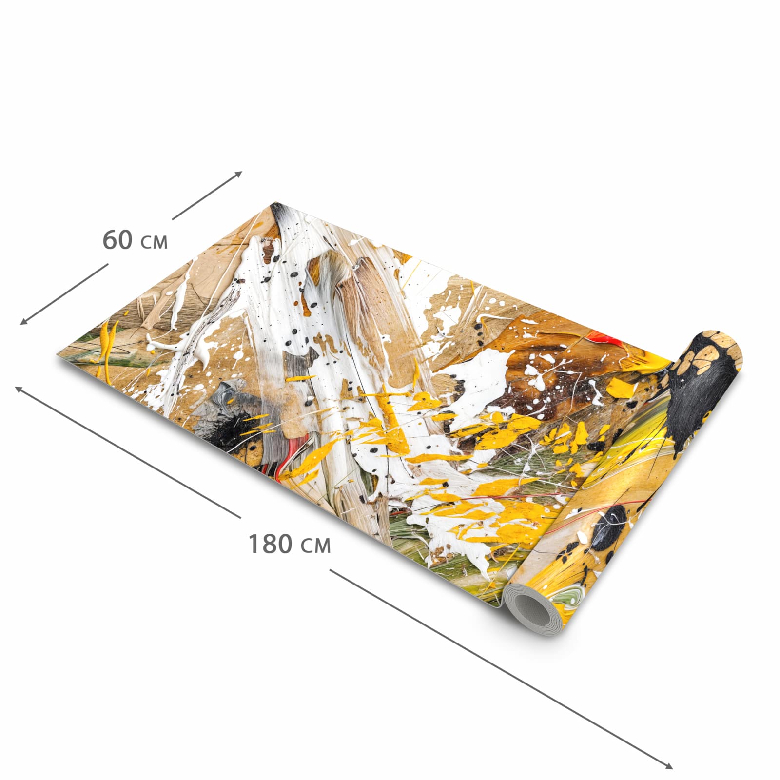 Waschbarer Küchenteppich mit Motiv Abstrakte Malerei in der Größe 80x250 cm für Trittkomfort