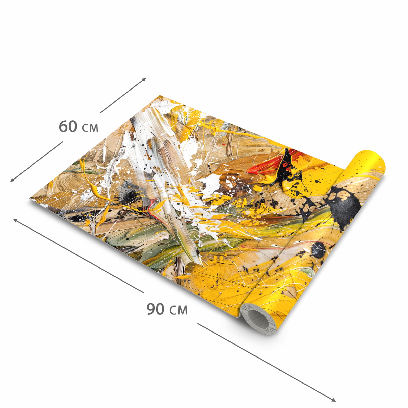 Geruchsneutraler waschbarer Küchenläufer mit Motiv Abstrakte Malerei in der Grösse 80x250 cm