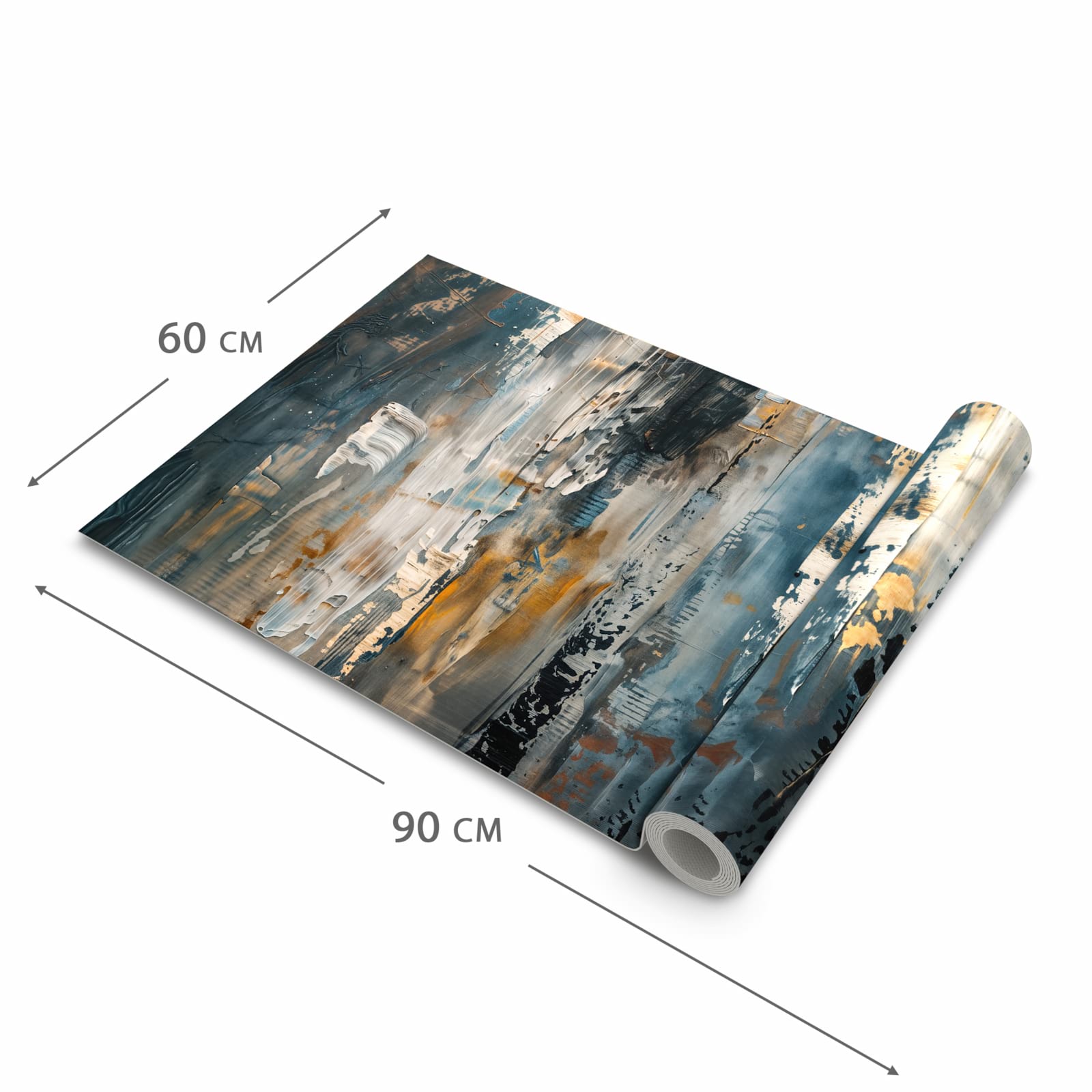 Küchenteppich mit Motiv Abstrakte Kunstwerke in der Grösse 80x250 cm für Ordnung & Übersicht