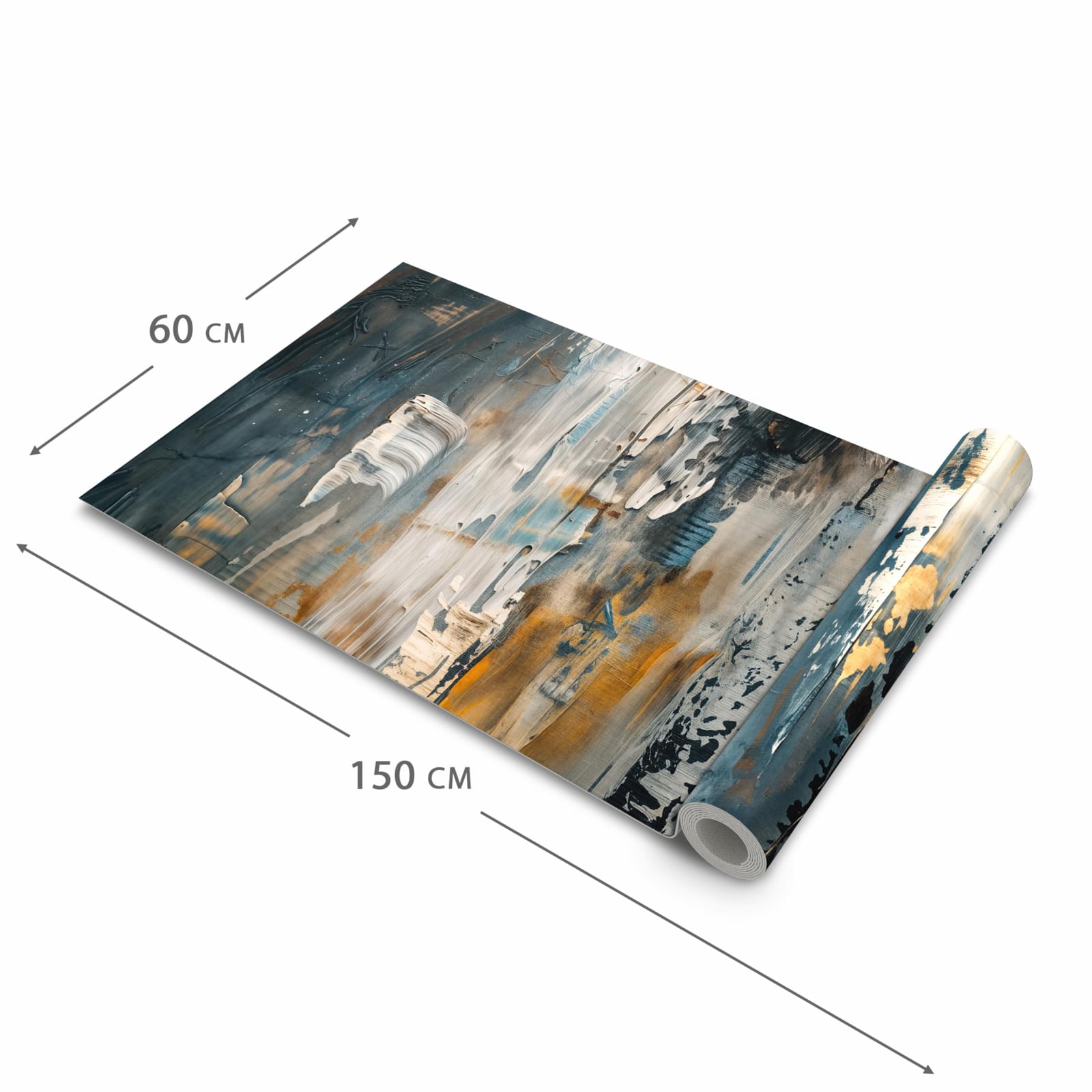 Waschbarer Küchenteppich mit Motiv Abstrakte Kunstwerke in der Größe 80x200 cm