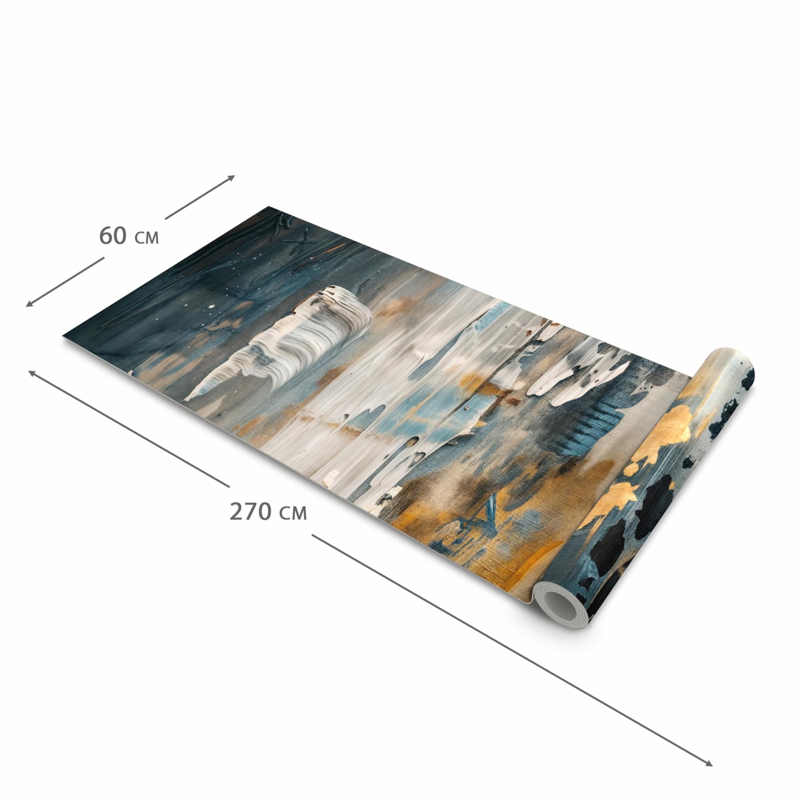 Feuchtigkeitsresistenter Küchenteppich mit Motiv Abstrakte Kunstwerke in der Grösse 80x200 cm