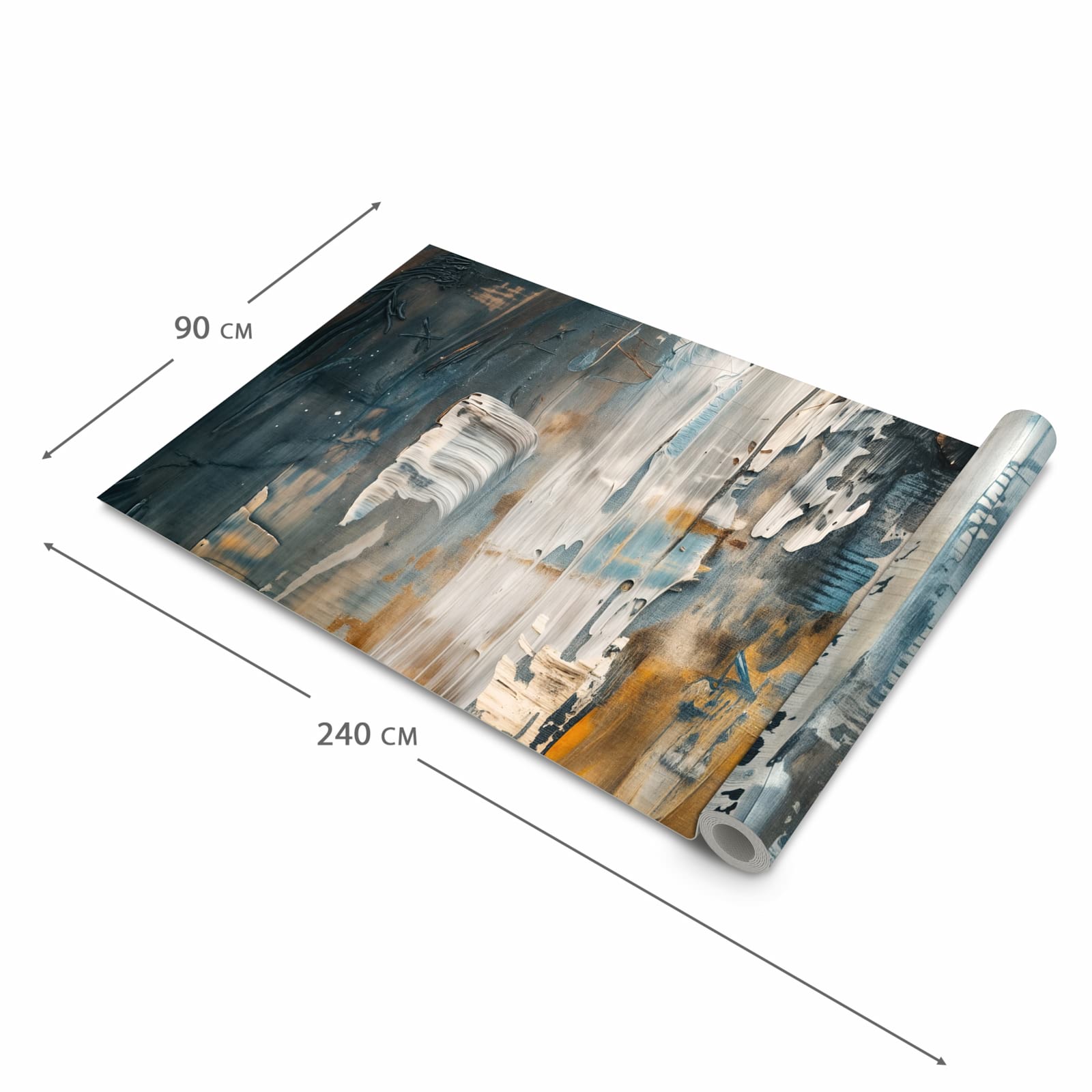 Geräuschdämpfender Küchenläufer mit Motiv Abstrakte Kunstwerke in der Grösse 80x250 cm