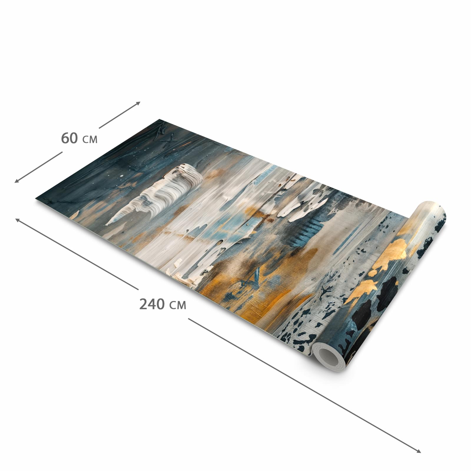 Rutschfester Küchenteppich mit Motiv Abstrakte Kunstwerke in der Größe 80x200 cm