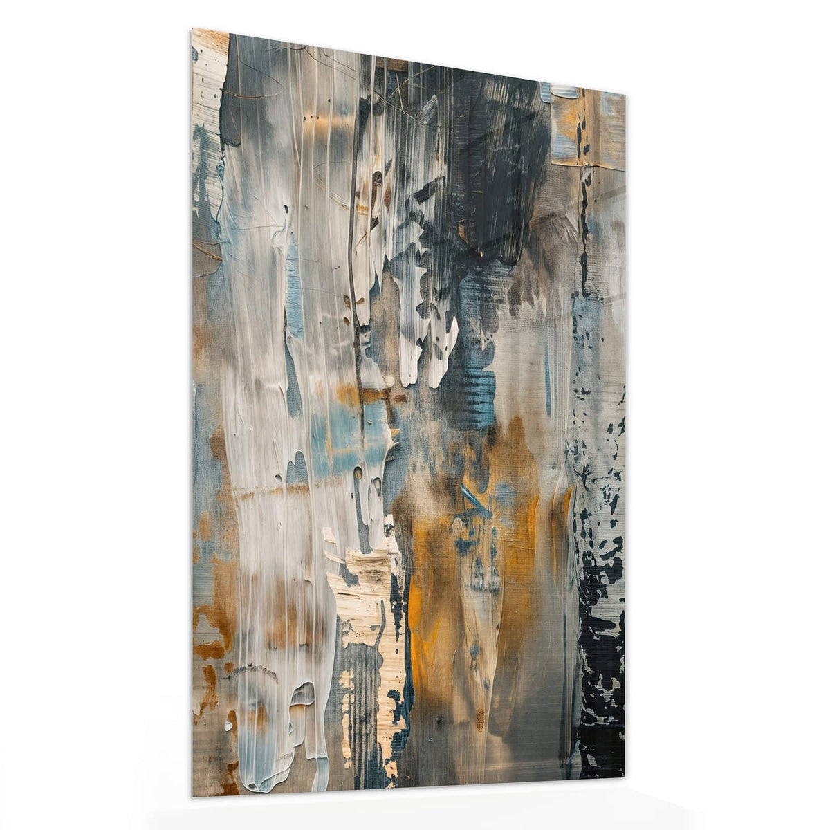 11 Größen – von 30 × 60 bis 60 × 150 cm – Wandbild - Blaue Farbschichten - Hochformat