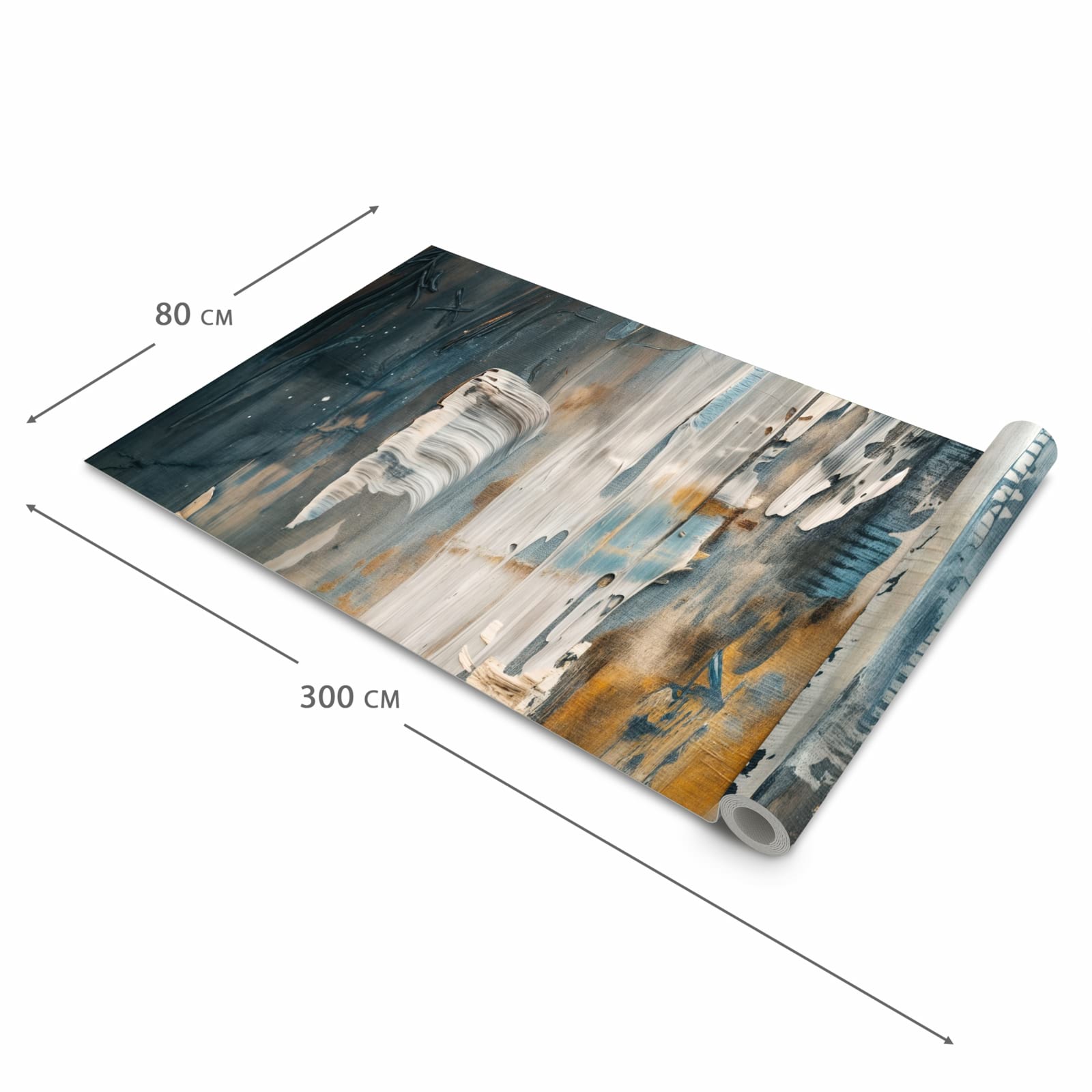 Küchenteppich mit Motiv Abstrakte Kunstwerke in der Grösse 80x250 cm für sicheres Aufbewahren