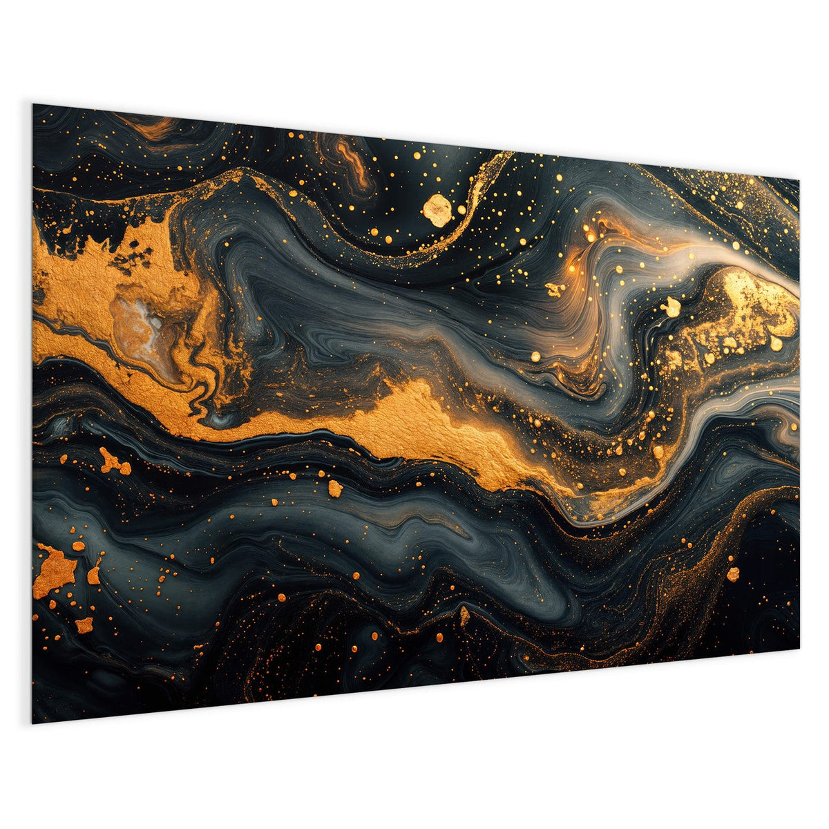 4 mm Glas statt lackiertem Blech – Magnettafel - Marmor mit Goldadern