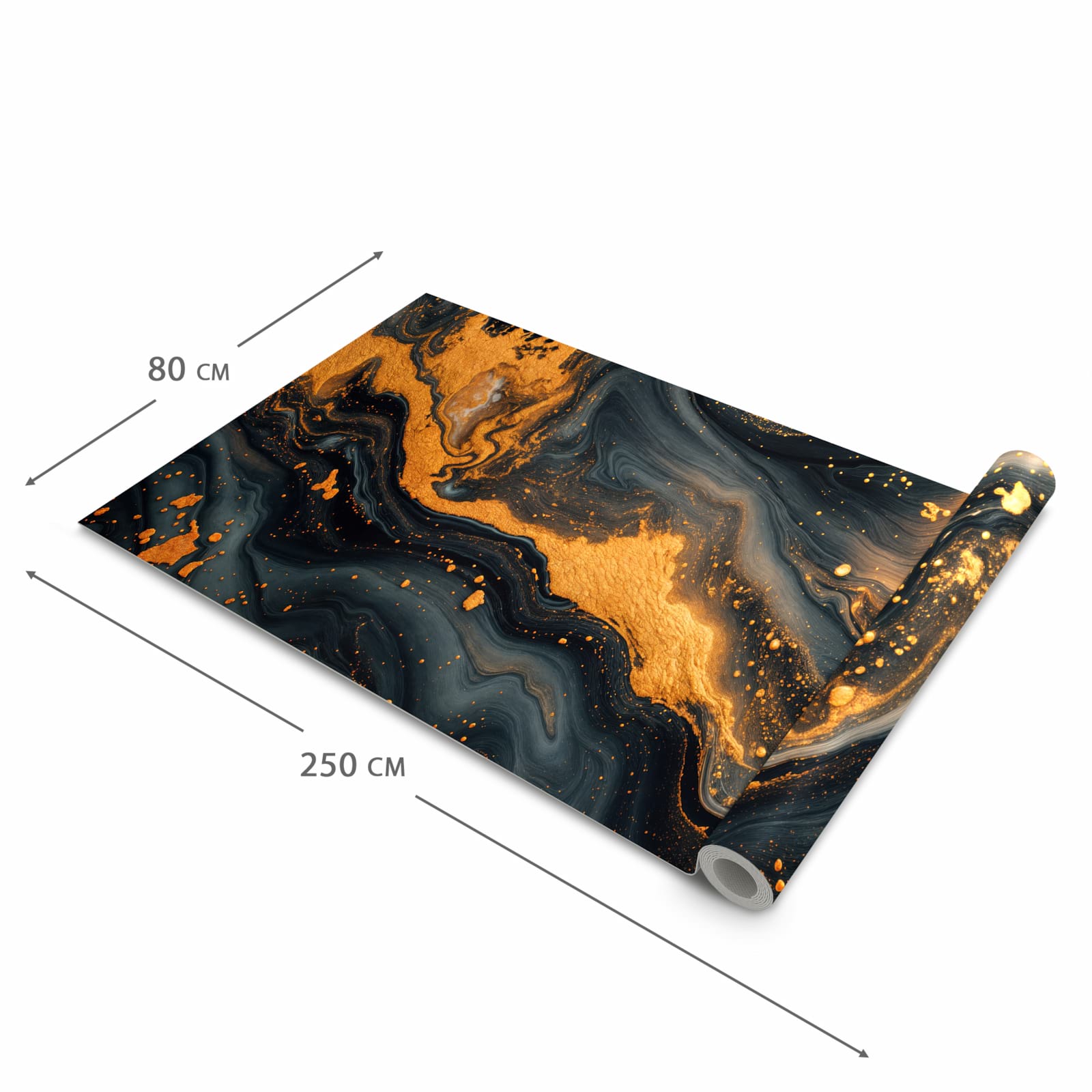 Komfortabler rutschfester Küchenläufer mit Motiv Abstrakter Wirbel in der Größe 80x200 cm