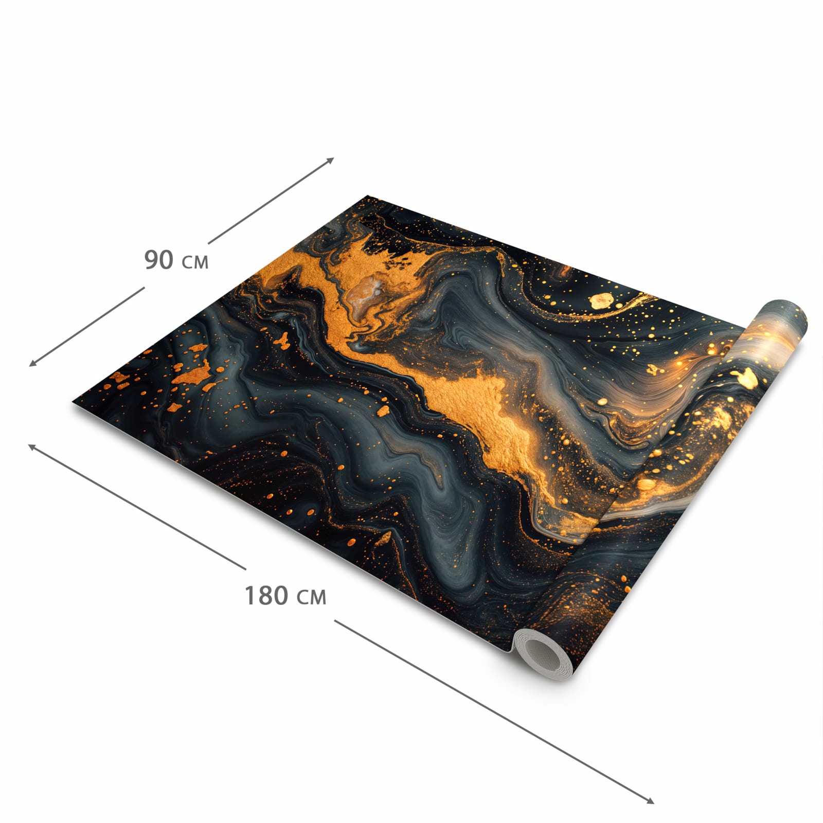 Waschbarer Küchenläufer mit Motiv Abstrakter Wirbel in der Grösse 80x200 cm für angenehme Haptik