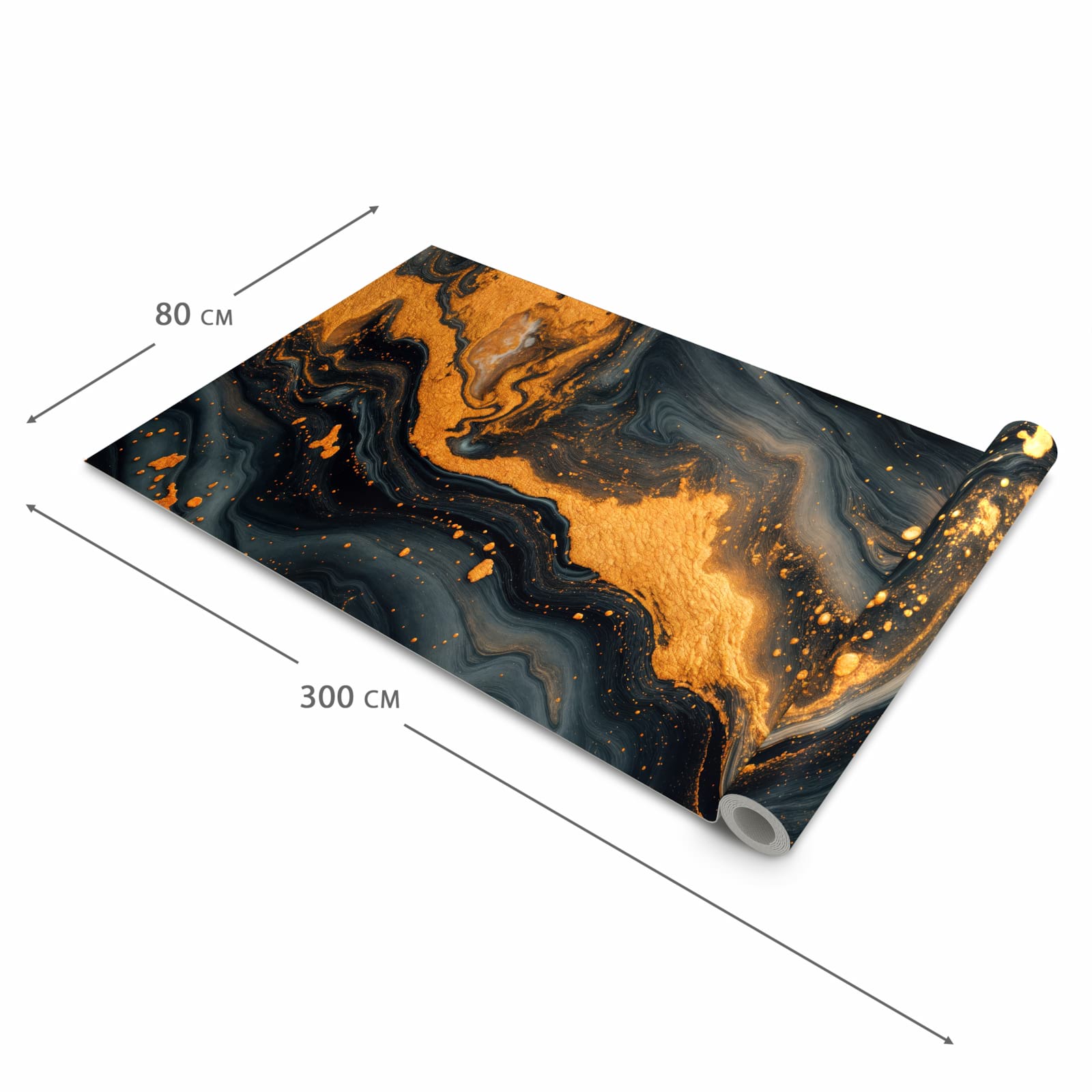 Pflegeleichter Küchenläufer nach Maß mit Motiv Abstrakter Wirbel in der Größe 80x200 cm