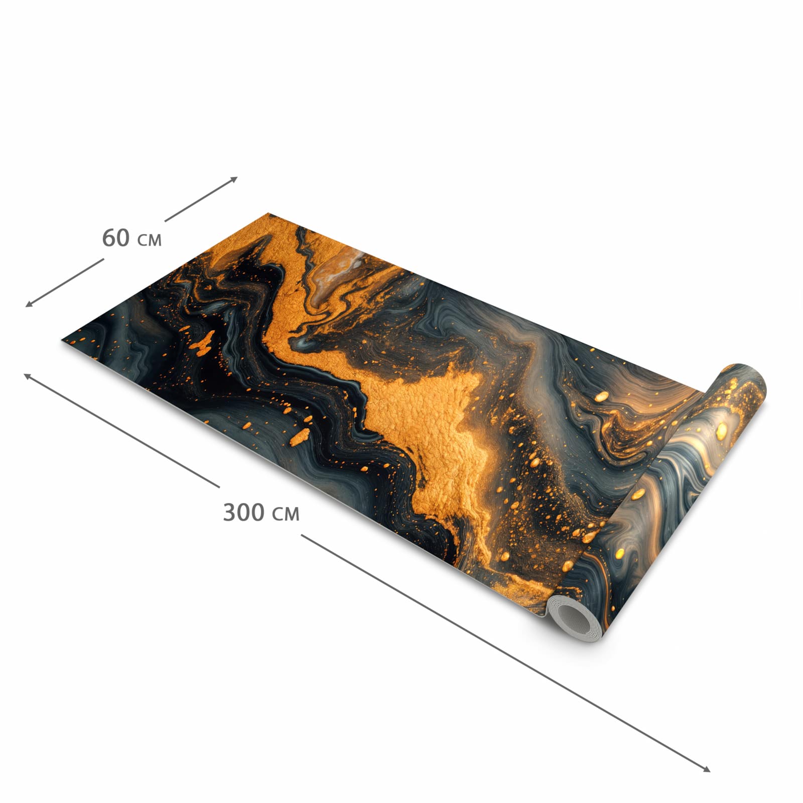 Langlebiger rutschfester Küchenläufer mit Motiv Abstrakter Wirbel in der Grösse 80x200 cm