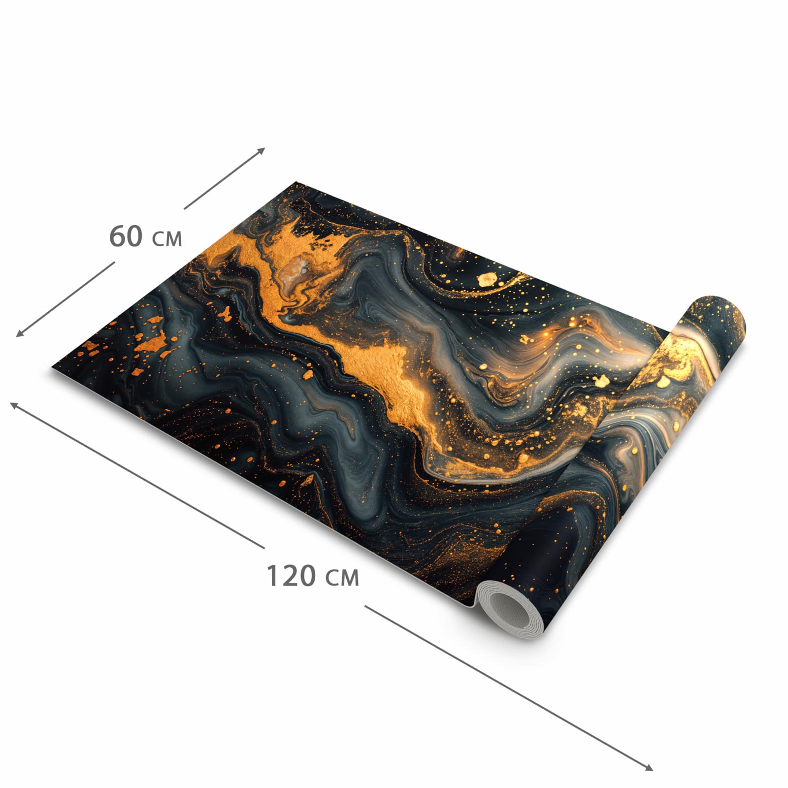 Waschbarer Küchenteppich mit Motiv Abstrakter Wirbel in der Grösse 80x200 cm für Trittkomfort