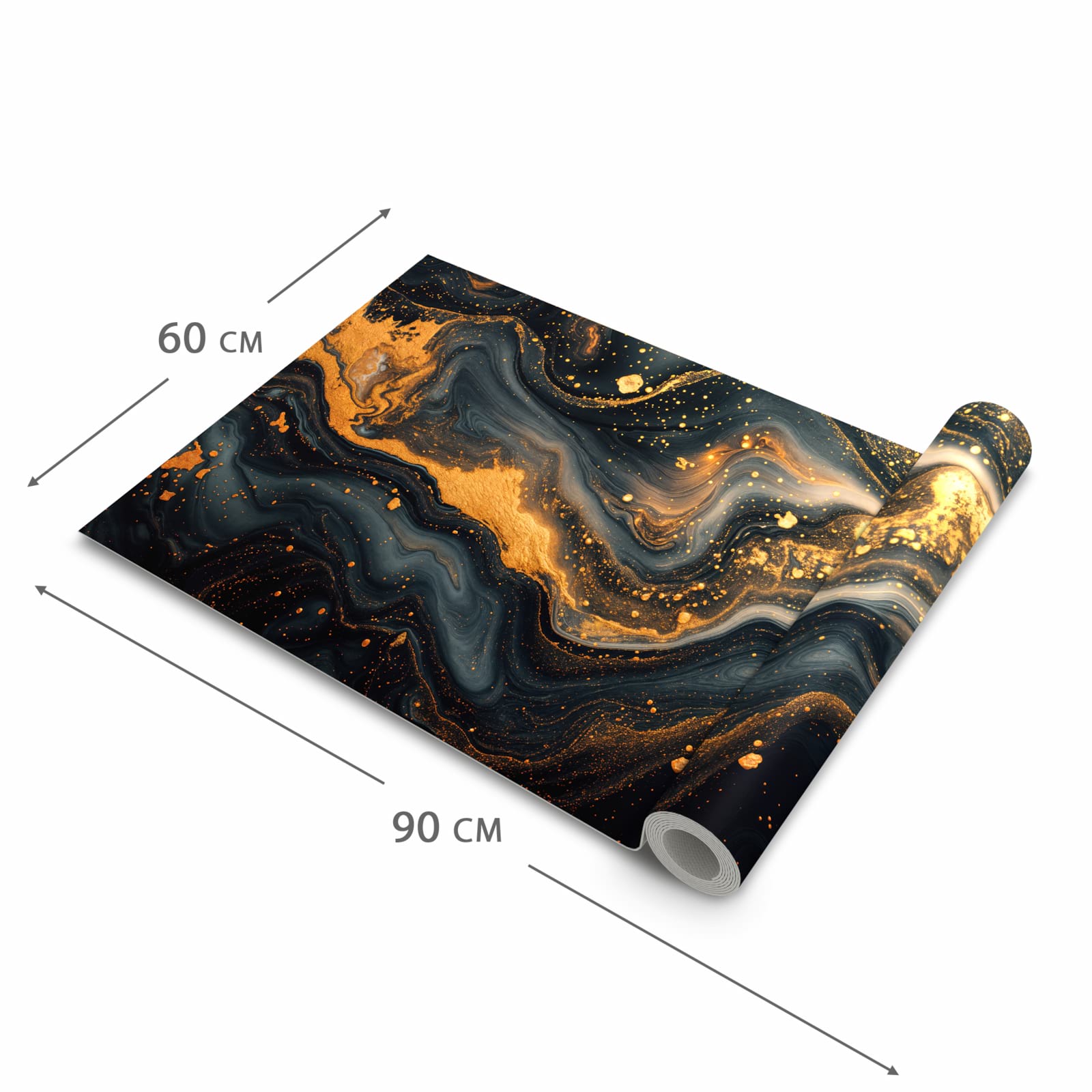 Flacher rutschfester Küchenläufer mit Motiv Abstrakter Wirbel in der Grösse 80x200 cm