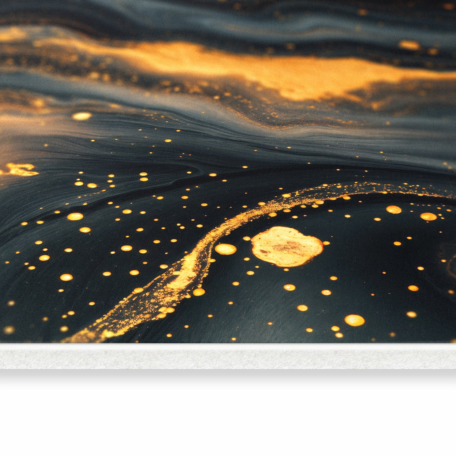 Waschbarer großer Küchenteppich mit Motiv Abstrakter Wirbel in seitlicher Ansicht