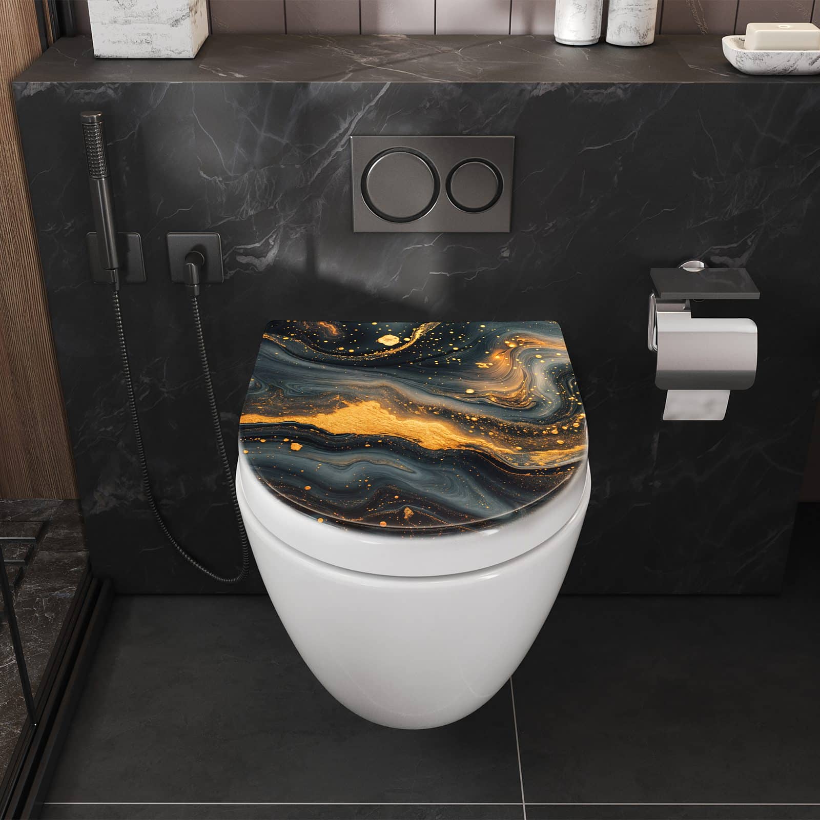 WC-Sitz mit Absenkautomatik Abstrakter Wirbel