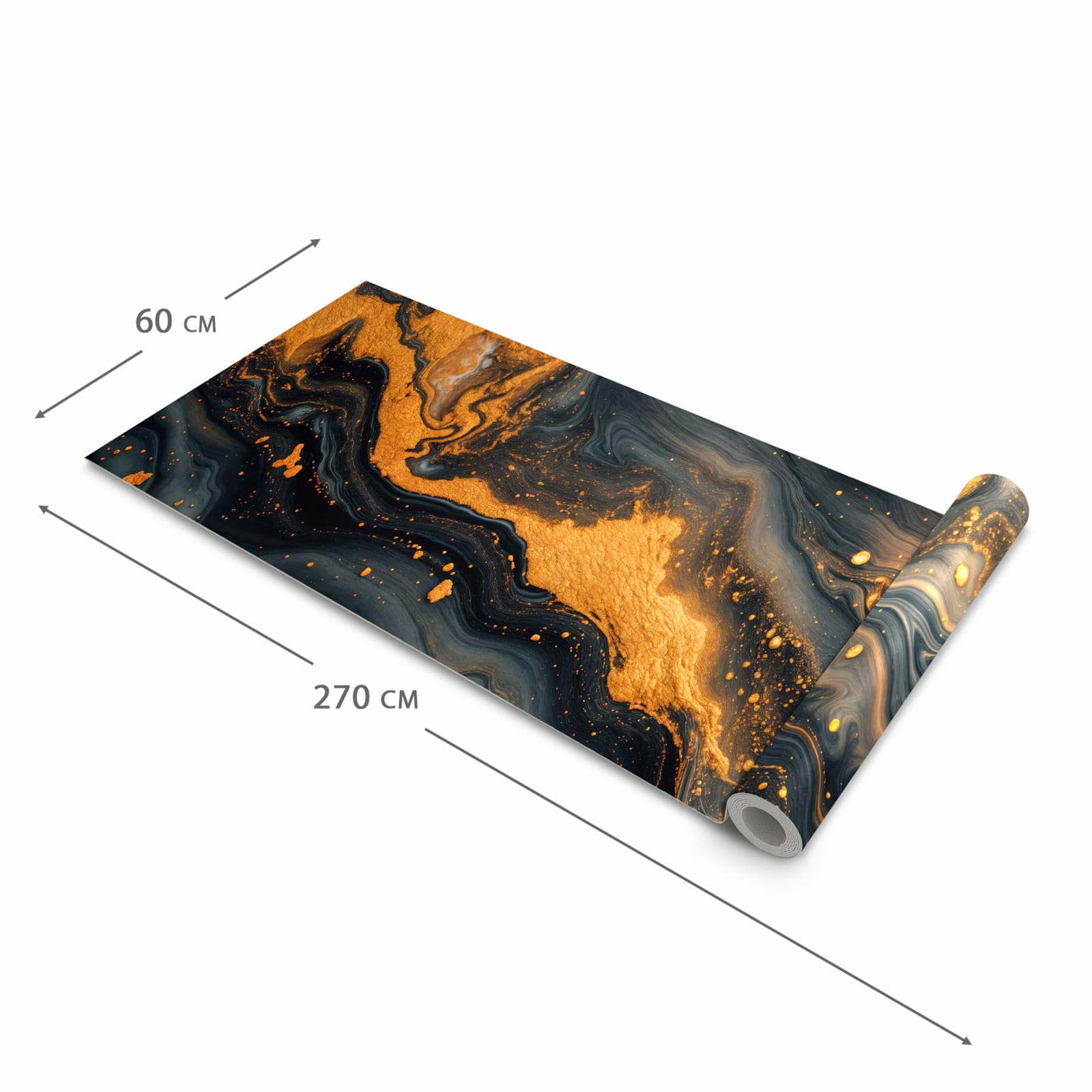 Geruchsneutraler rutschfester Küchenläufer mit Motiv Abstrakter Wirbel in der Grösse 80x200 cm