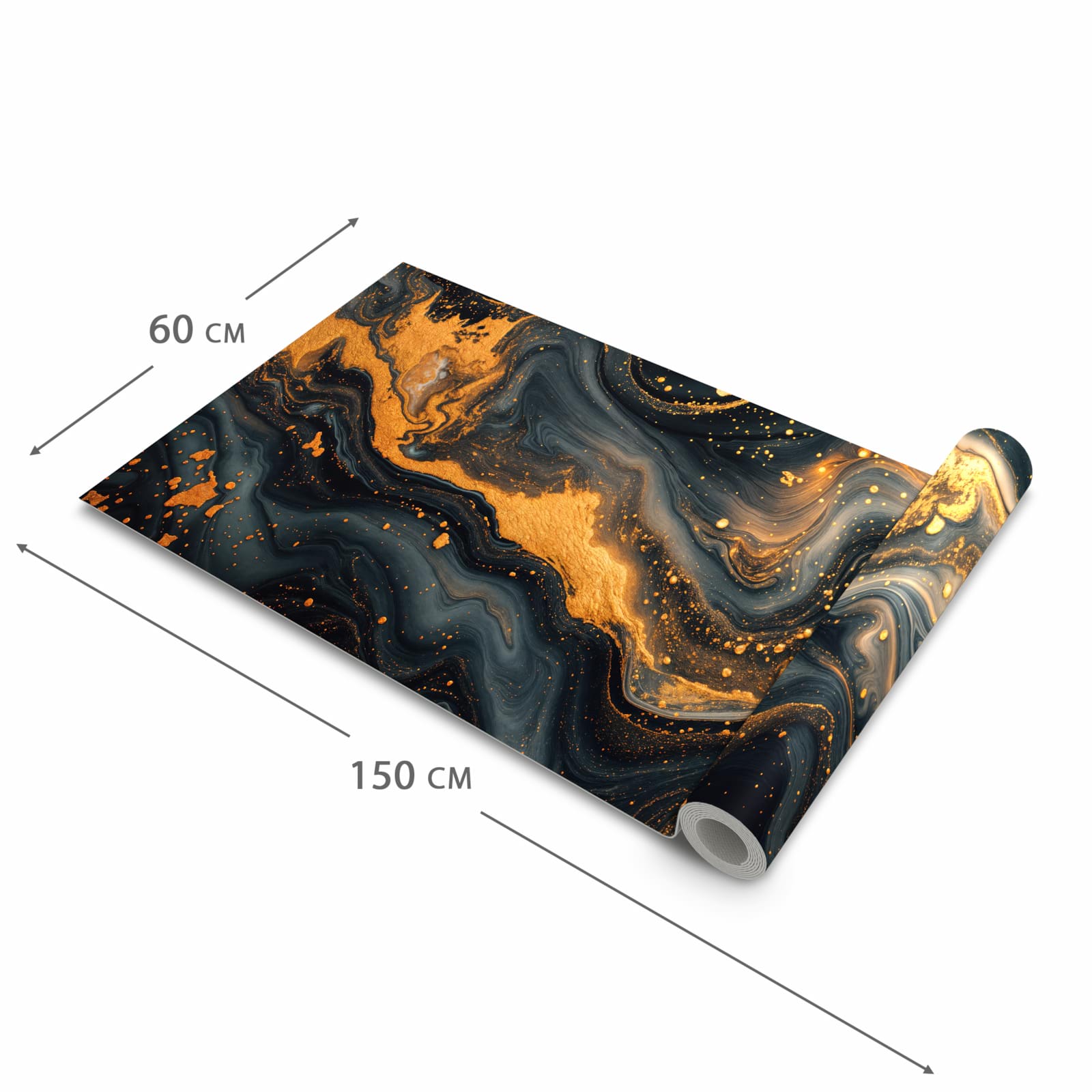 Wasserabweisender Küchenteppich mit Motiv Abstrakter Wirbel in der Größe 80x200 cm